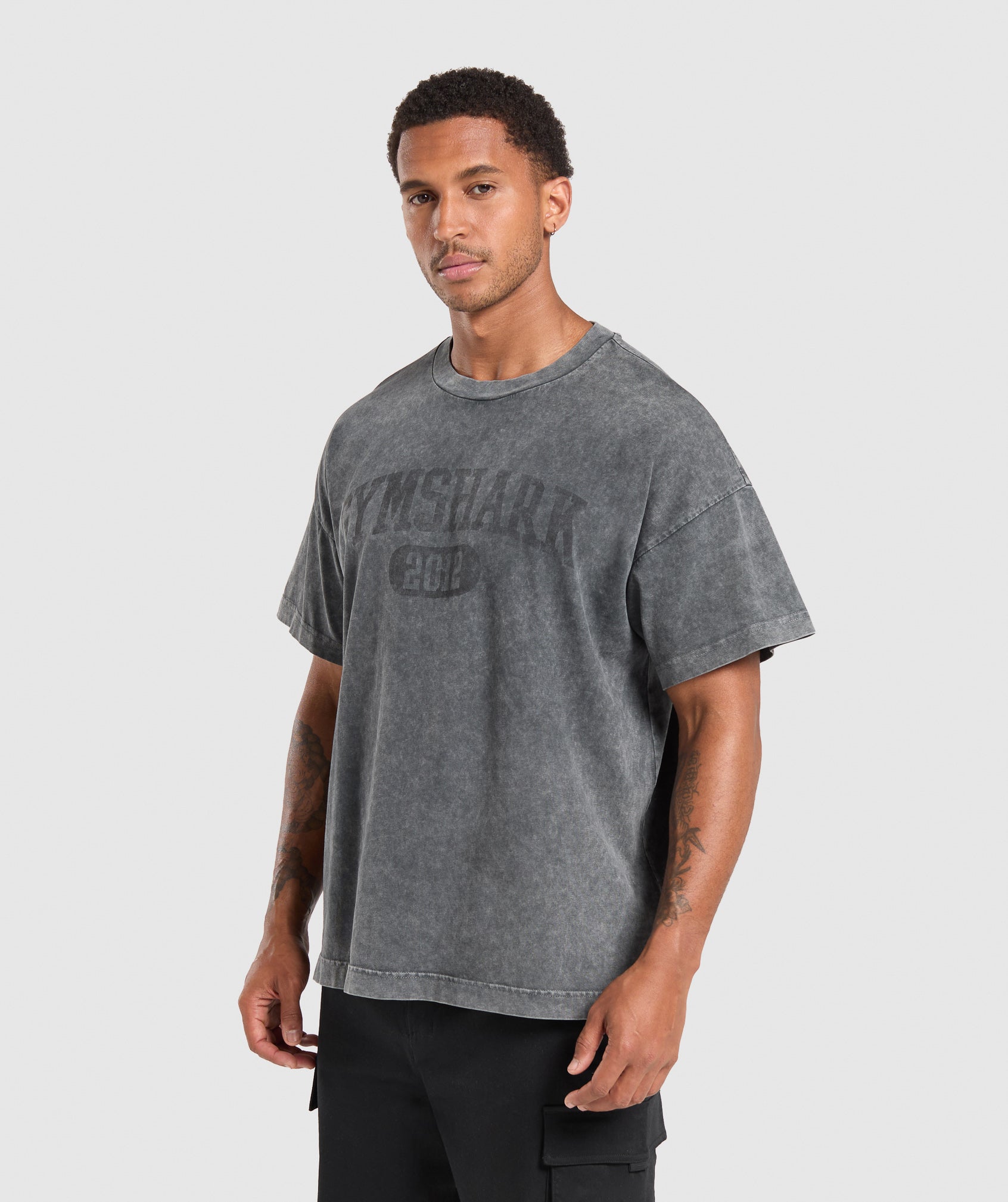 Collegiate Shadow Washed T-Shirt in Asphalt Grey - view 3