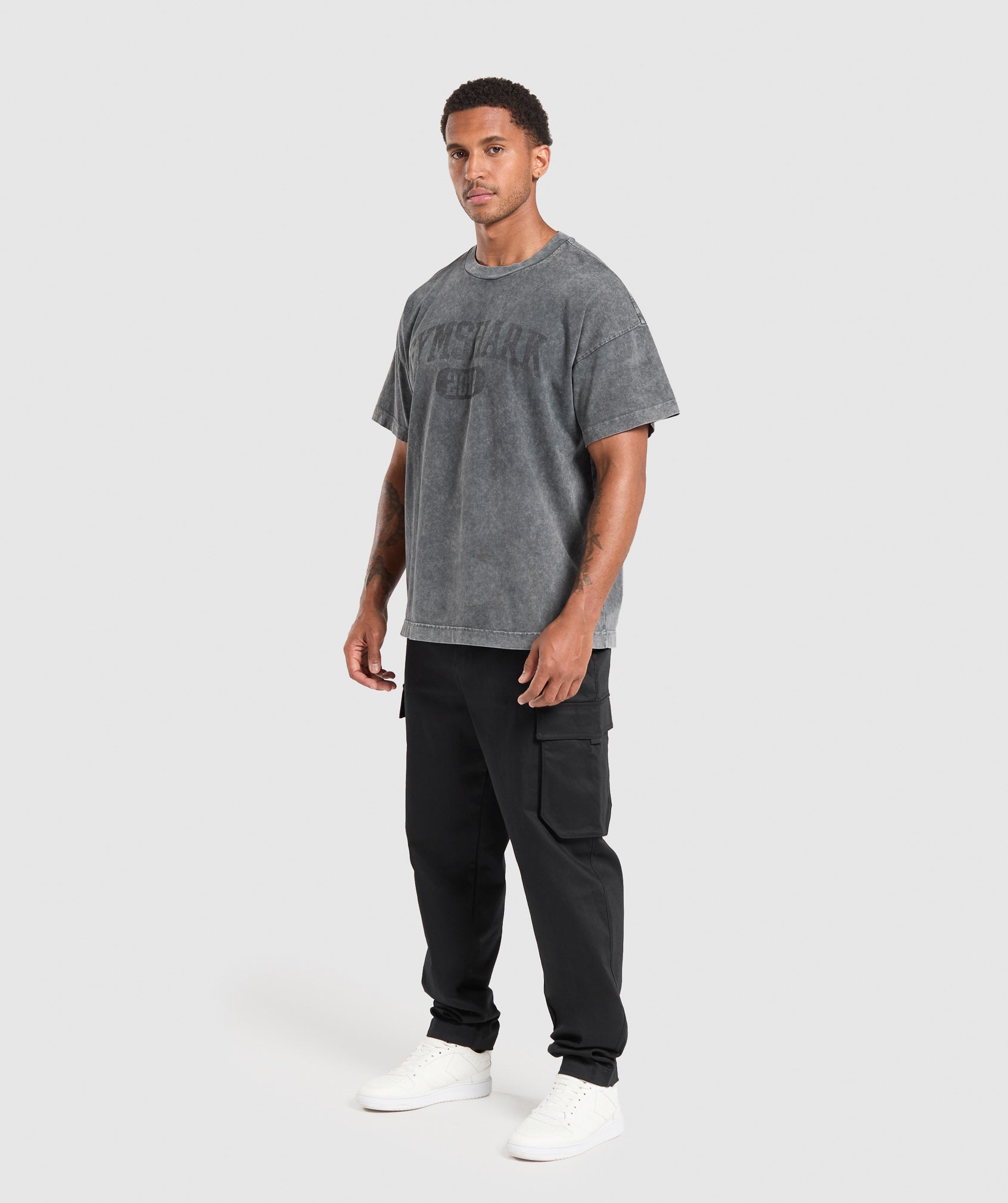 Collegiate Shadow Washed T-Shirt in Asphalt Grey - view 4