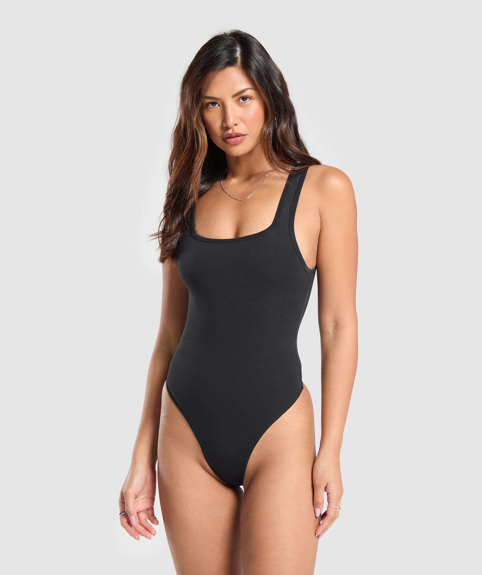 Cotton Bodysuit in Black - view 1