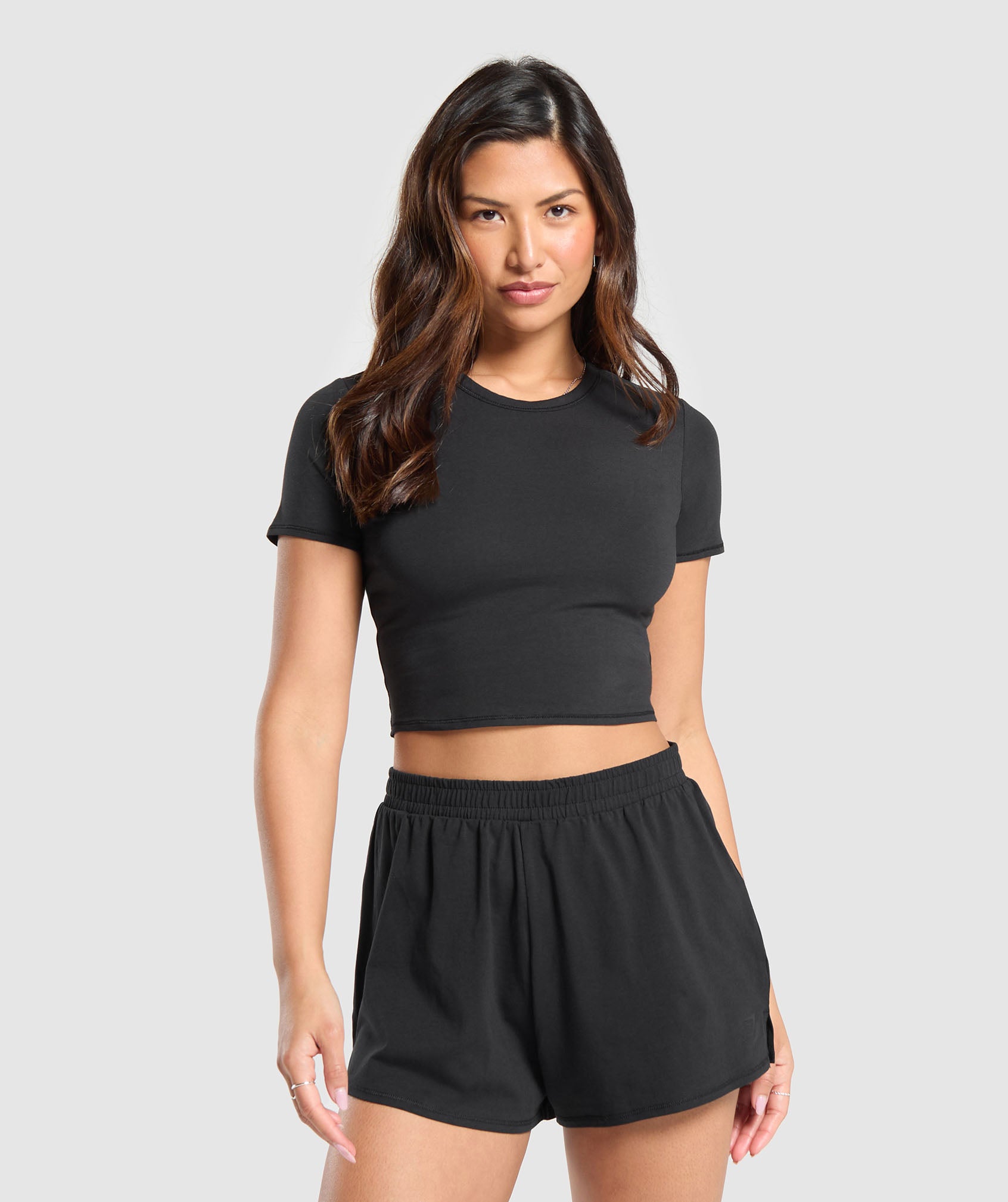 Cotton Crop Top in Black