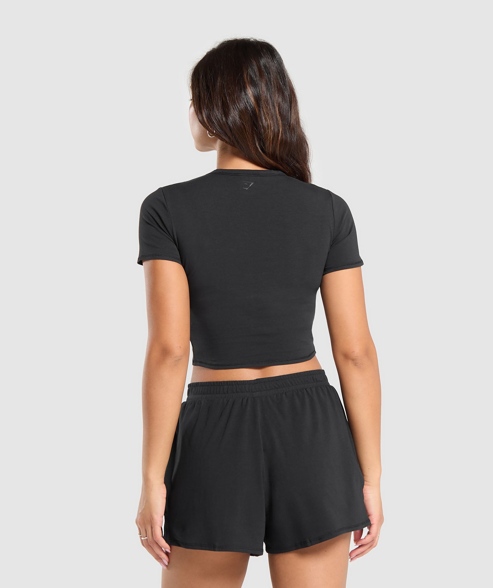 Cotton Crop Top in Black - view 2