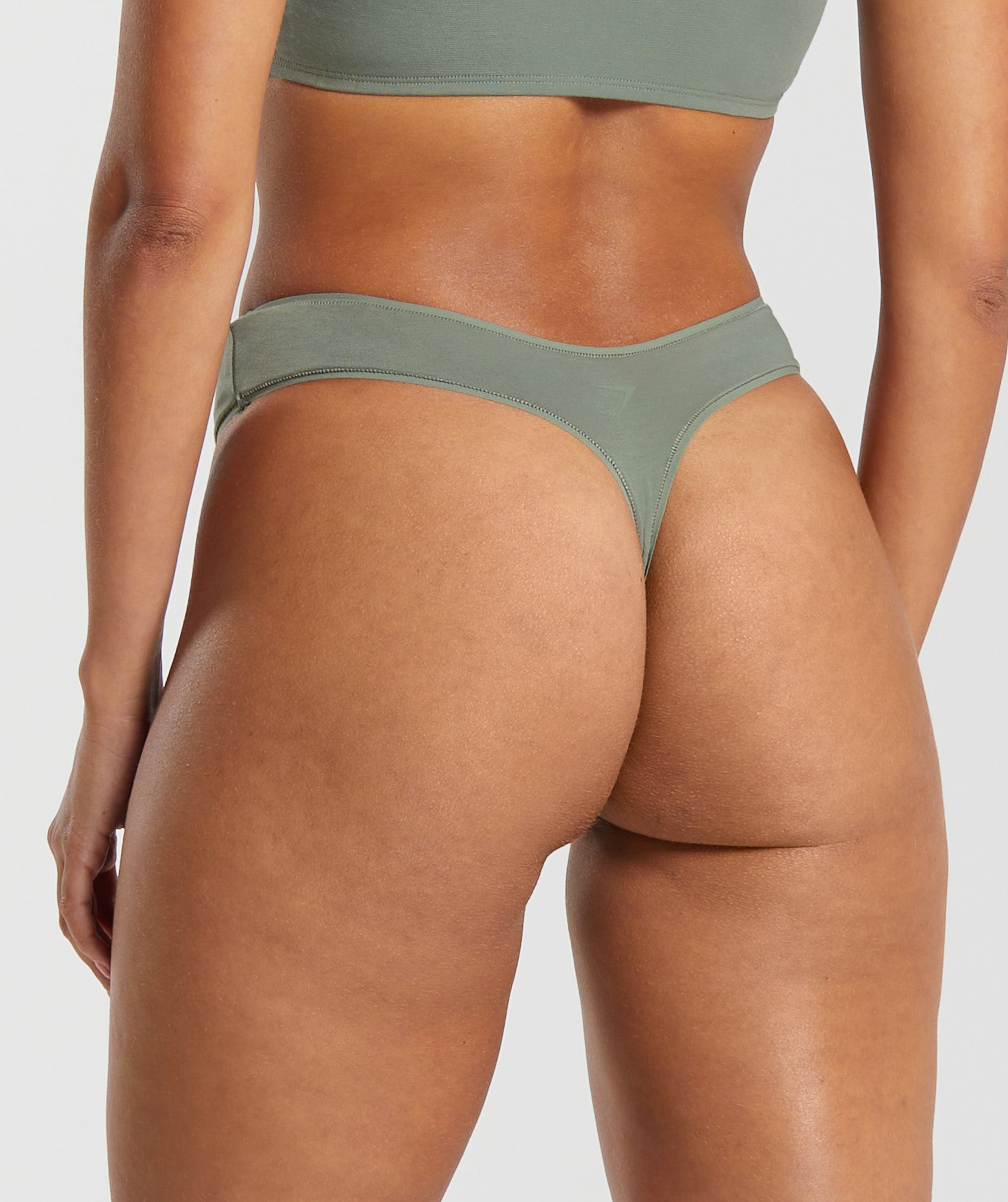 Gymshark Cotton High Leg Thong - Black