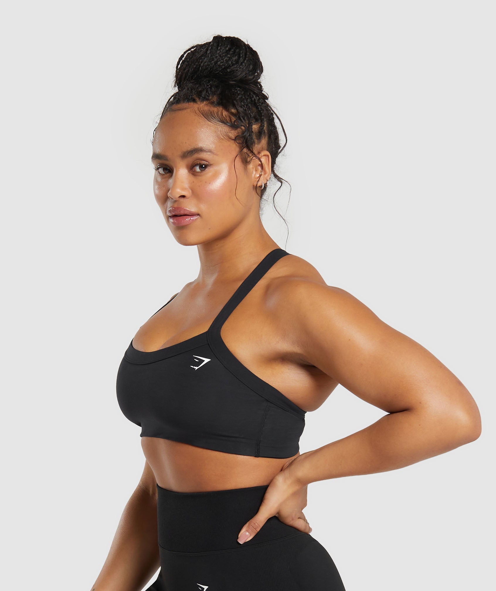 Cotton Lifting Sports Bra in Black - view 3