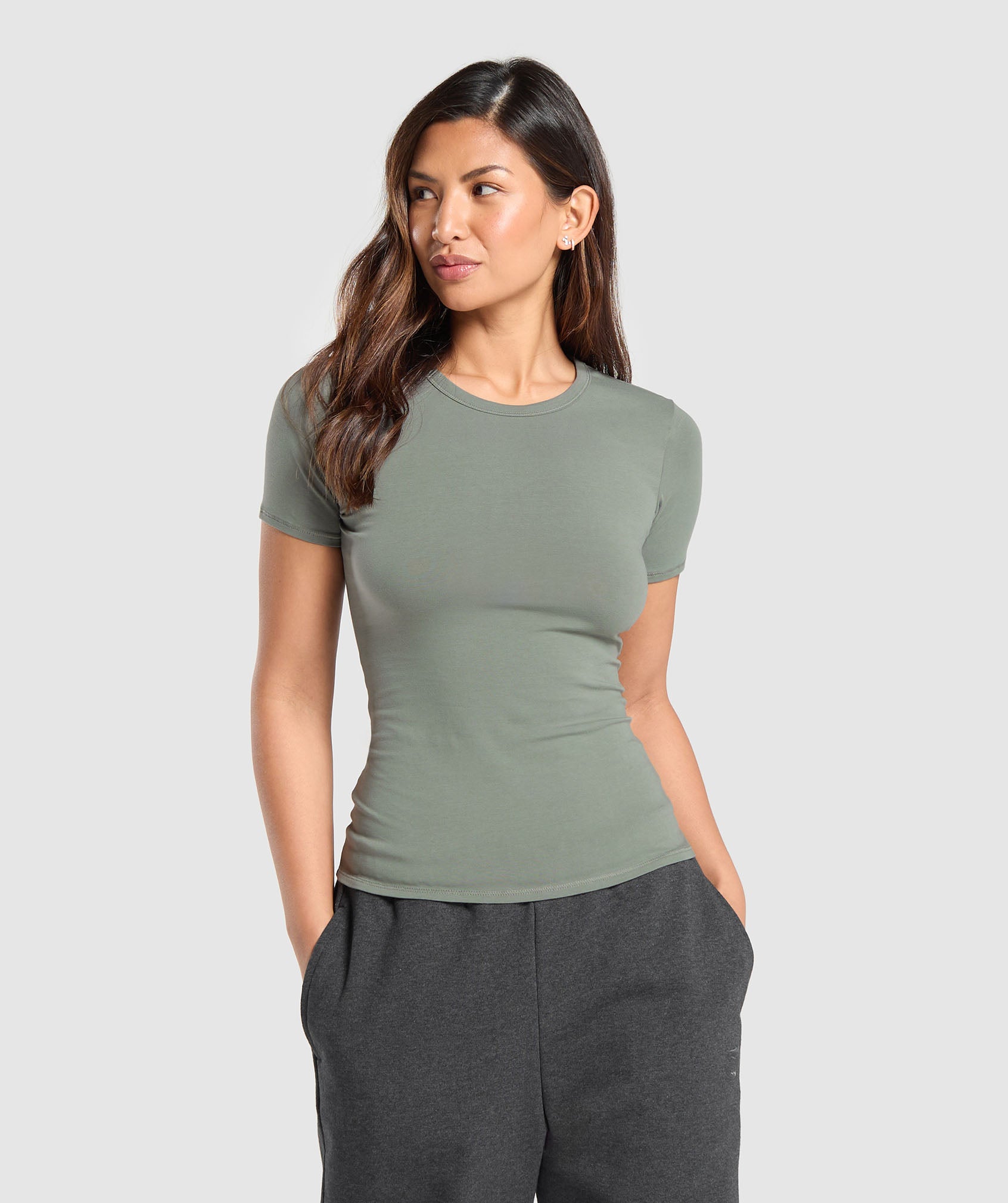 Cotton T-Shirt in Unit Green - view 1