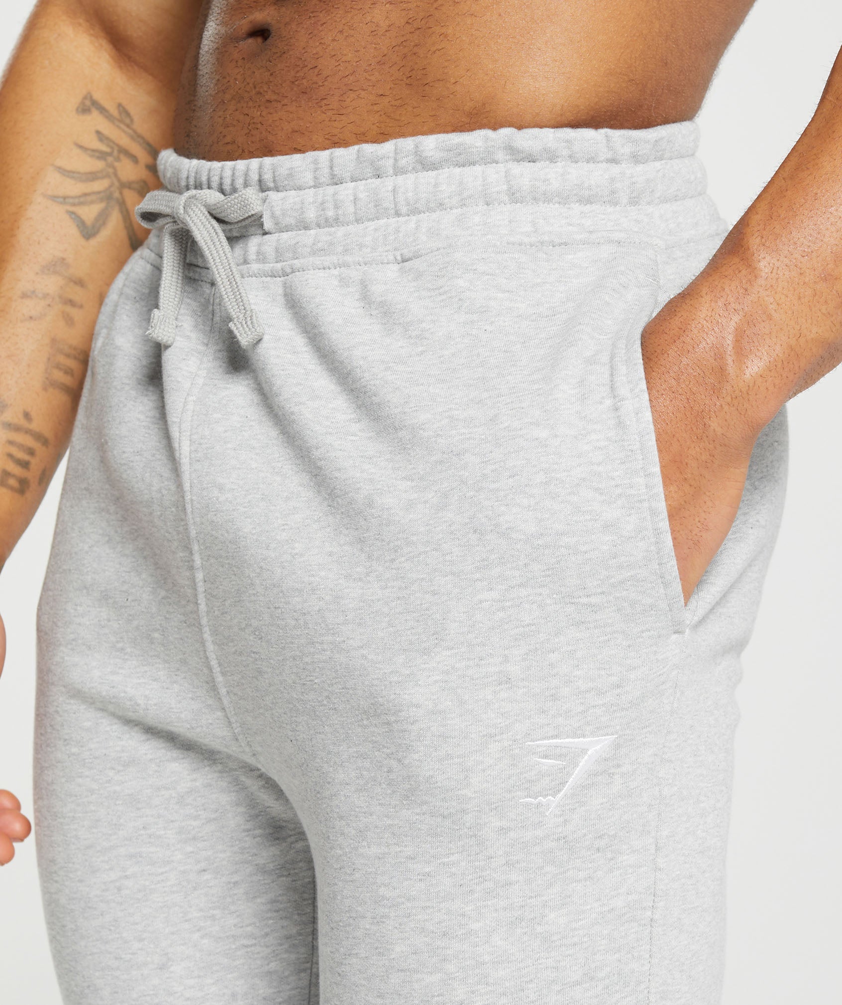 Crest Joggers in Light Grey Marl - view 4