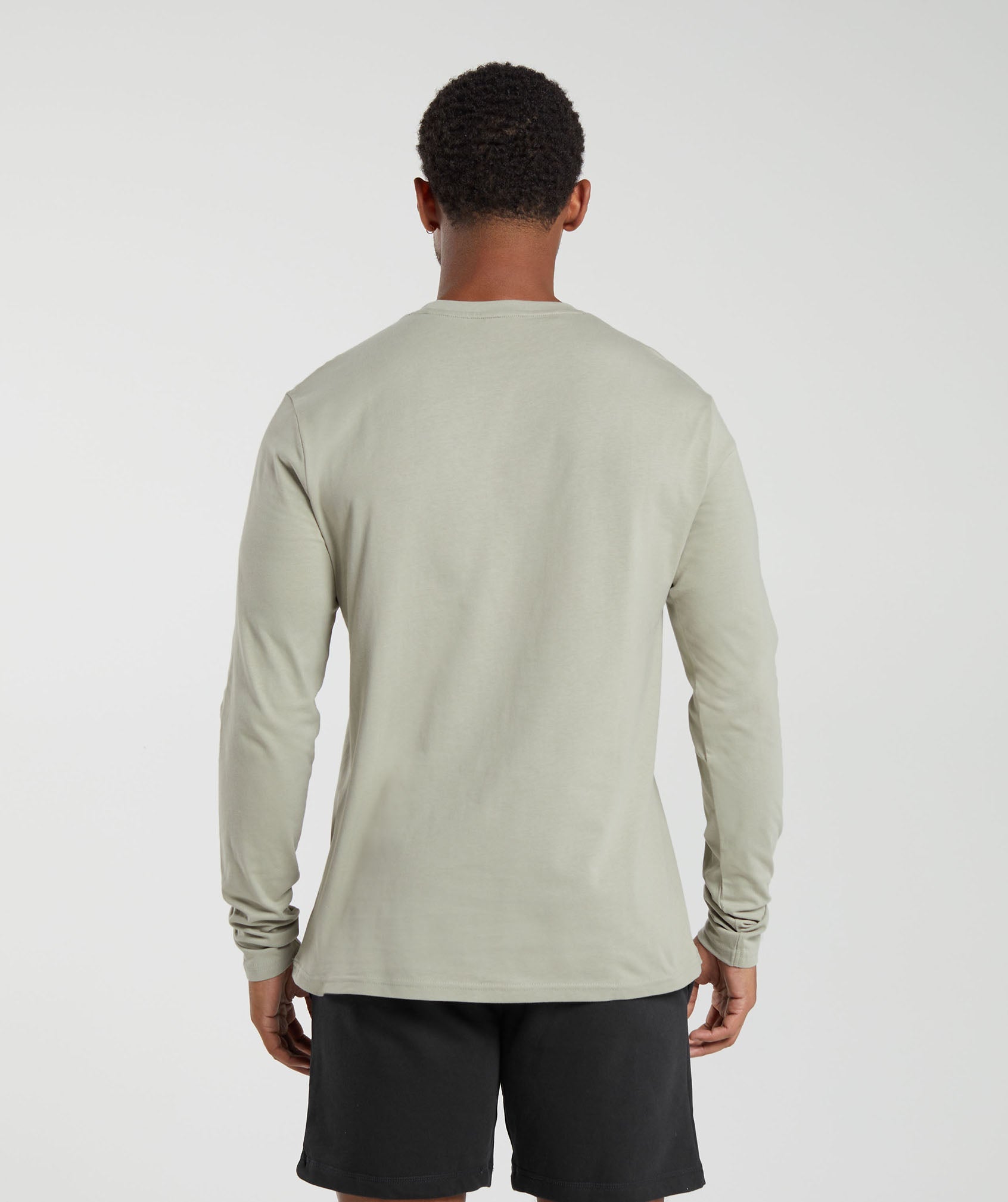 Crest Long Sleeve T-Shirt in Stone Grey - view 2