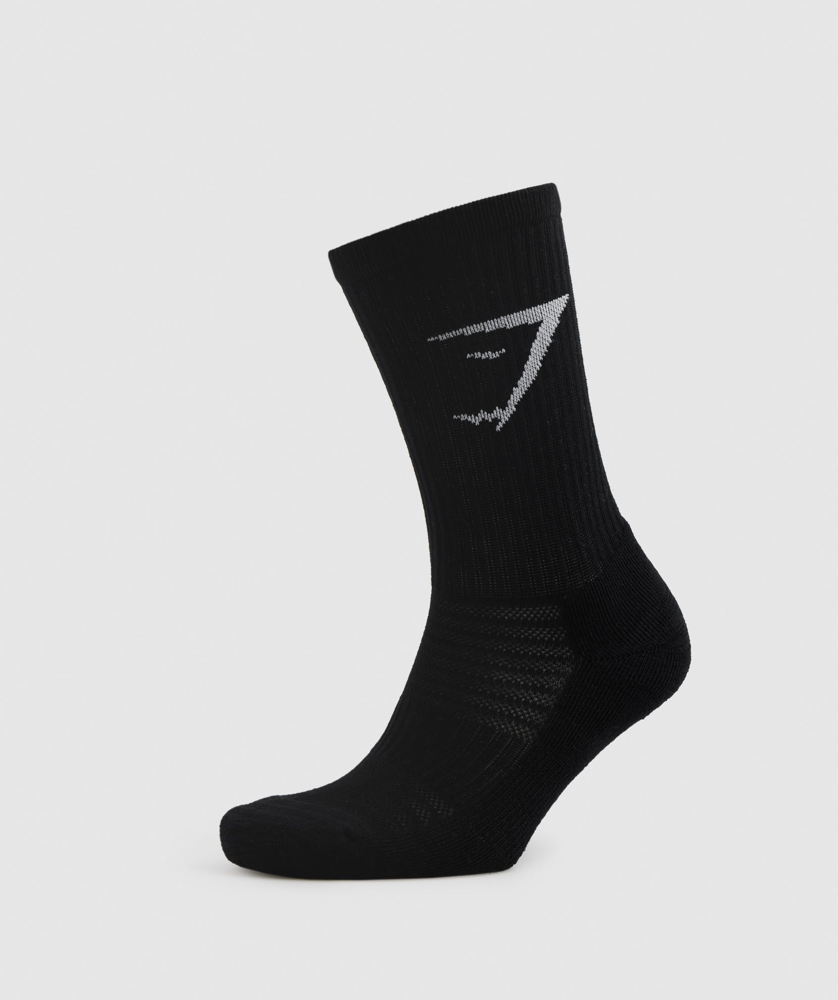 Crew Socks 3pk in White/Light Grey Marl/Black - view 5