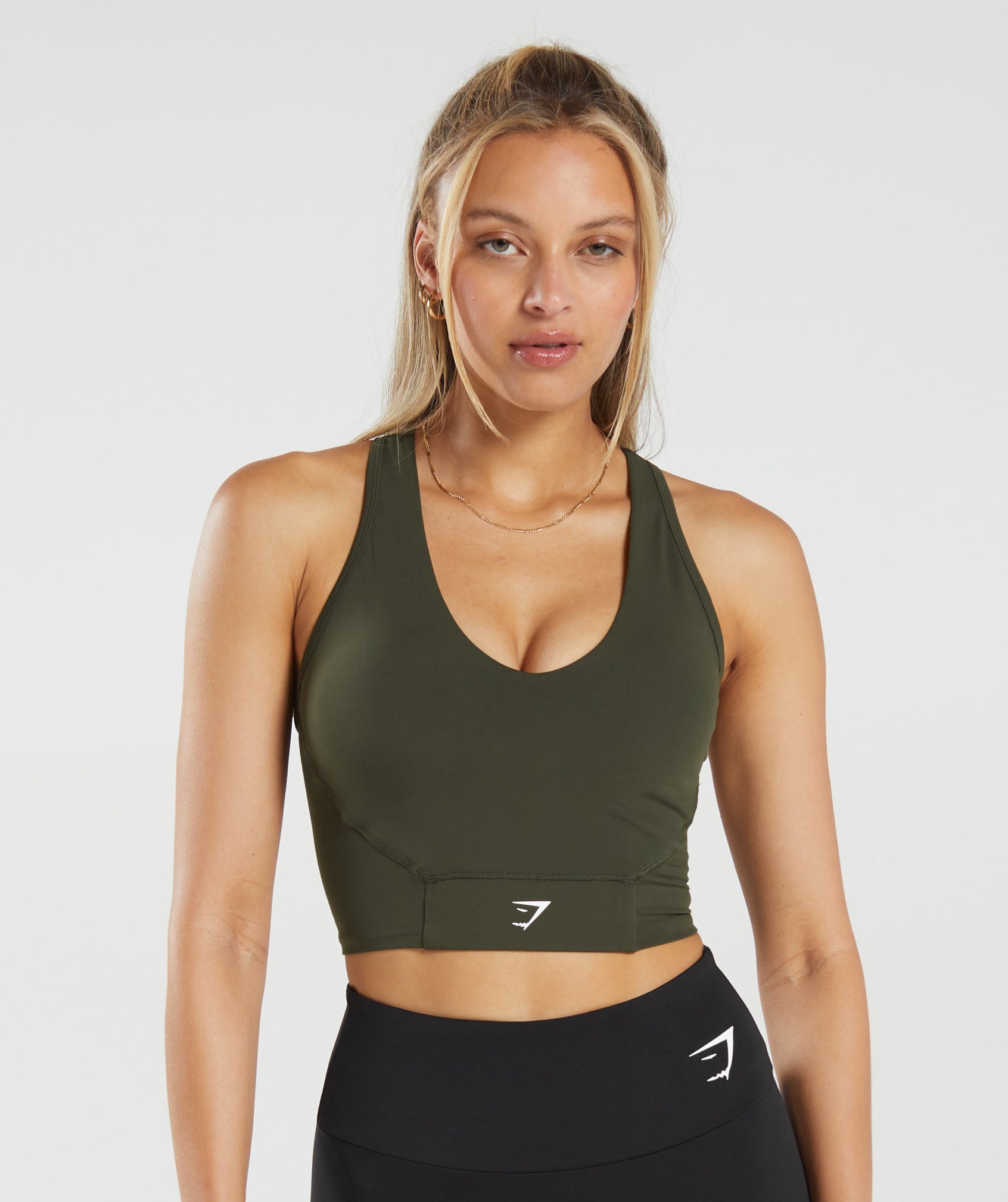 Women's Gymshark Energy Seamless Crop Top cream white 