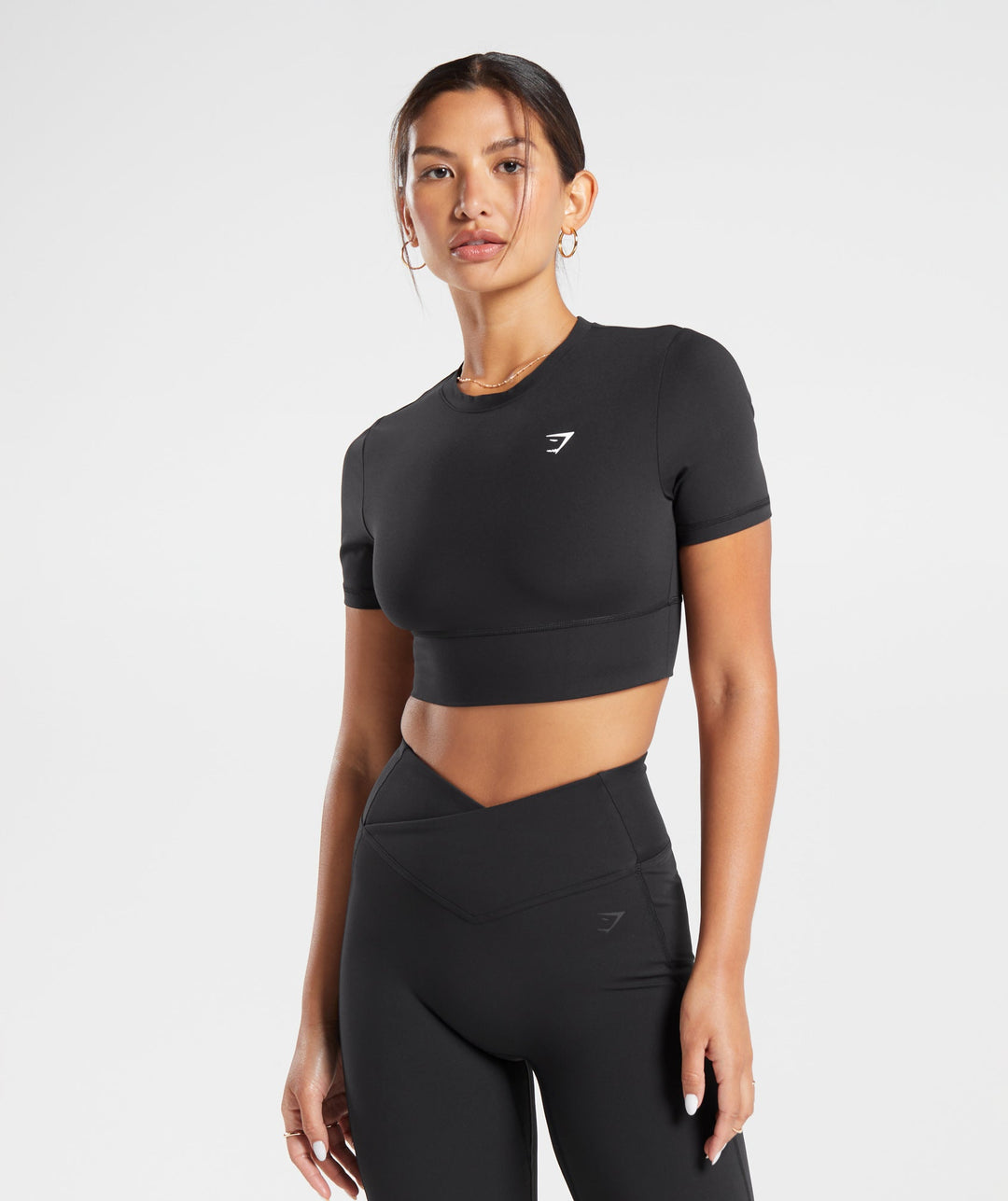 Gymshark Crossover Crop Top - Black | Gymshark