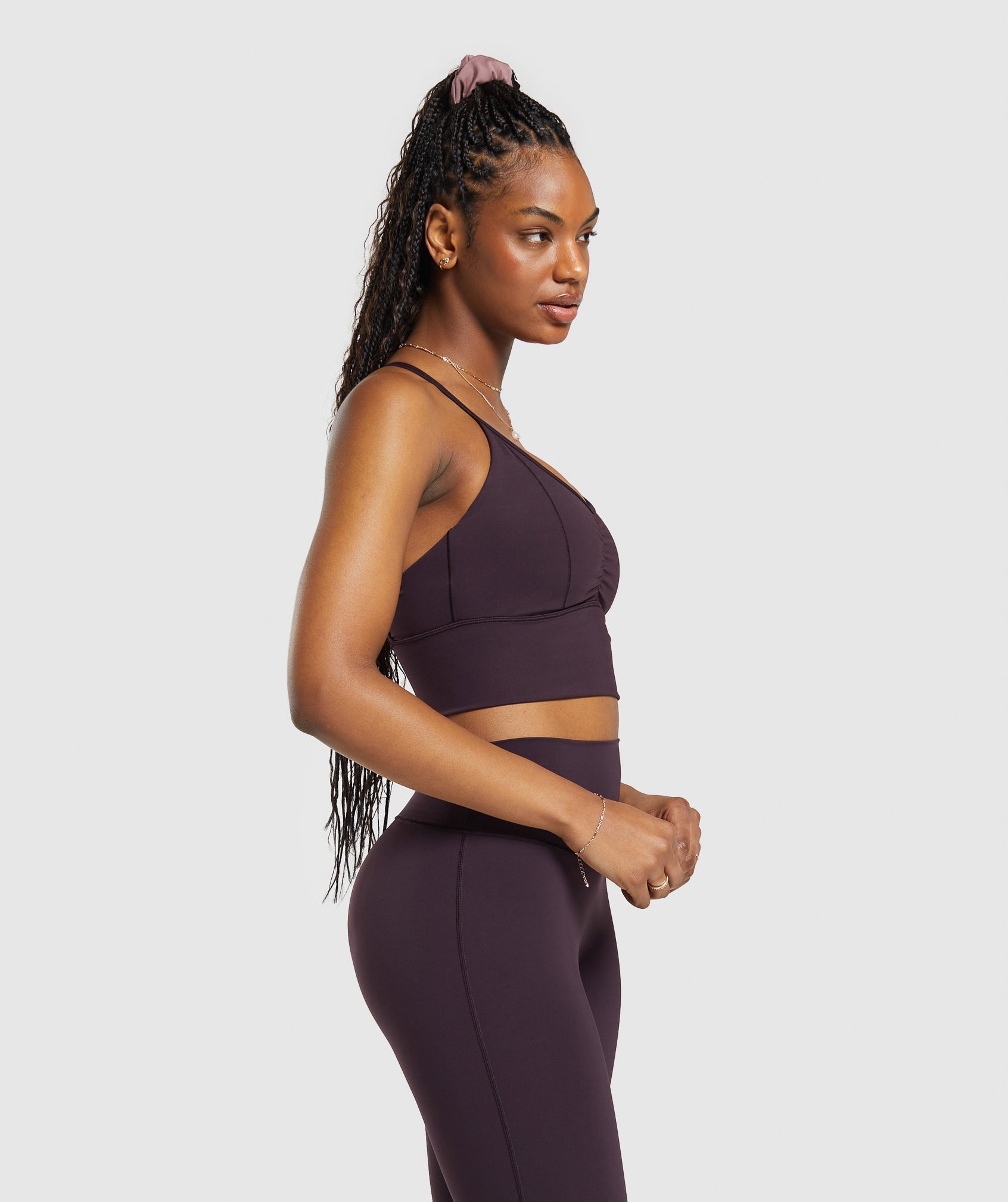 Elevate Longline Sports Bra in Plum Brown - view 3