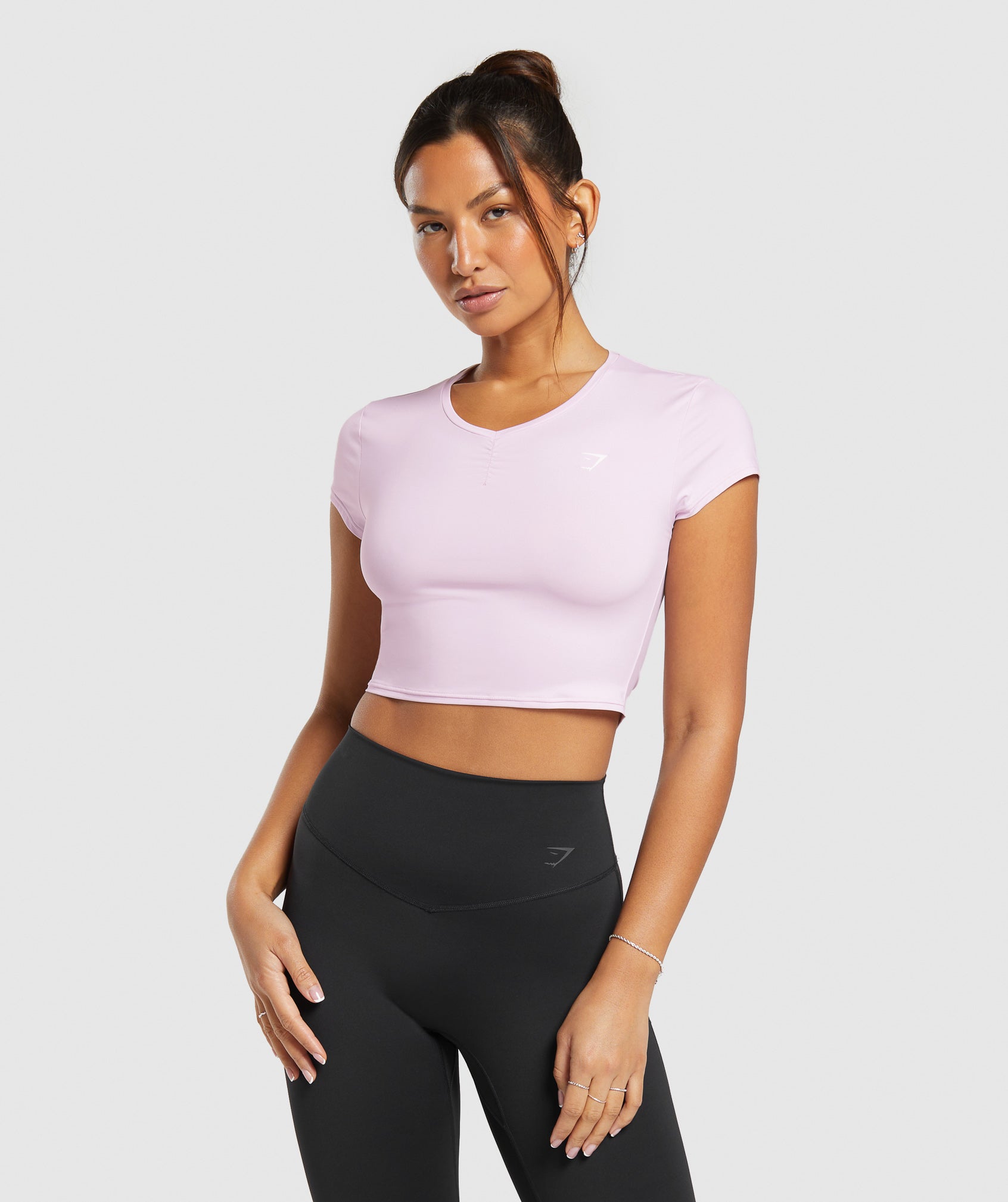 Elevate Ruched Crop Top in Lemonade Pink - view 1