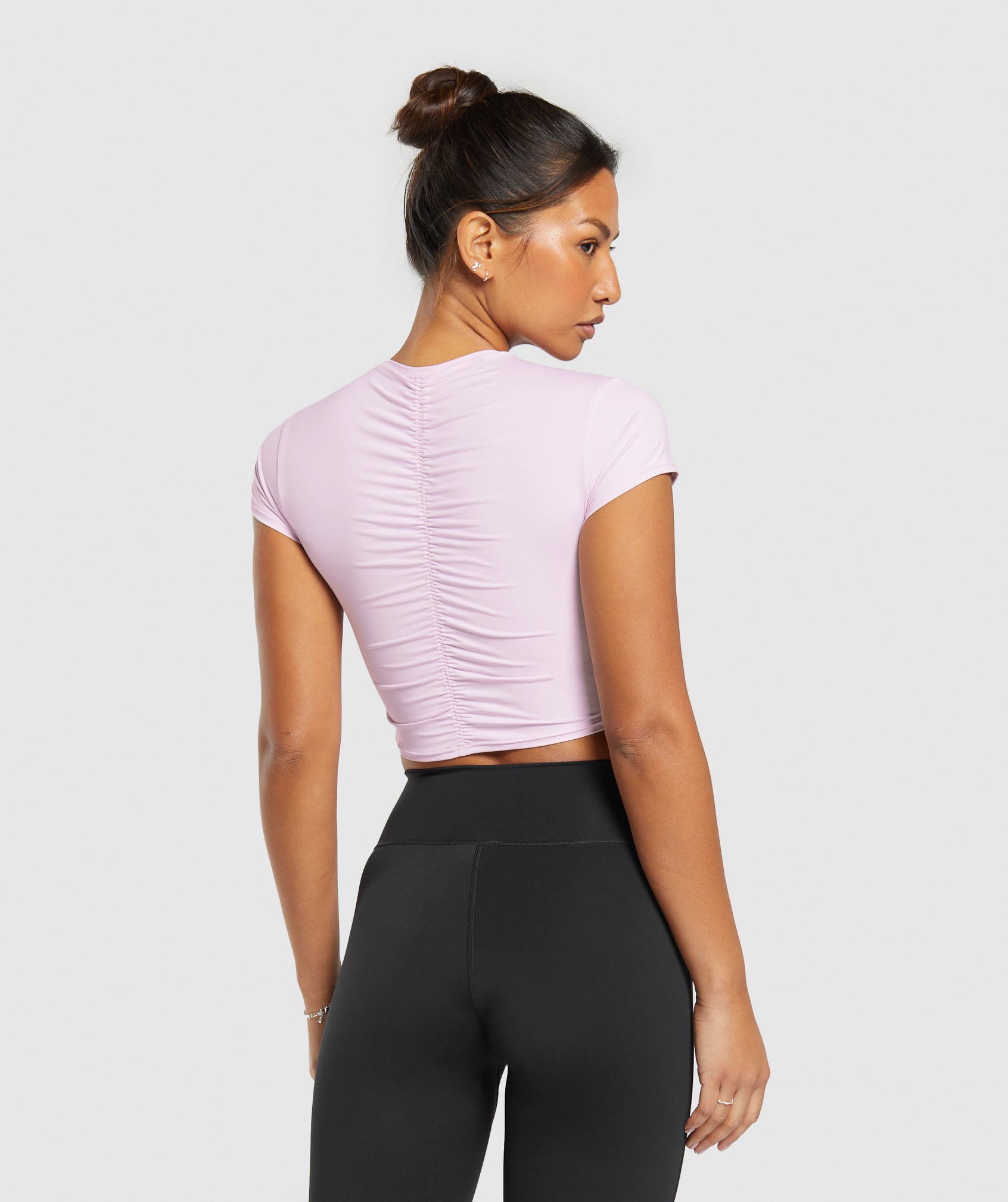 Elevate Ruched Crop Top in Lemonade Pink - view 2