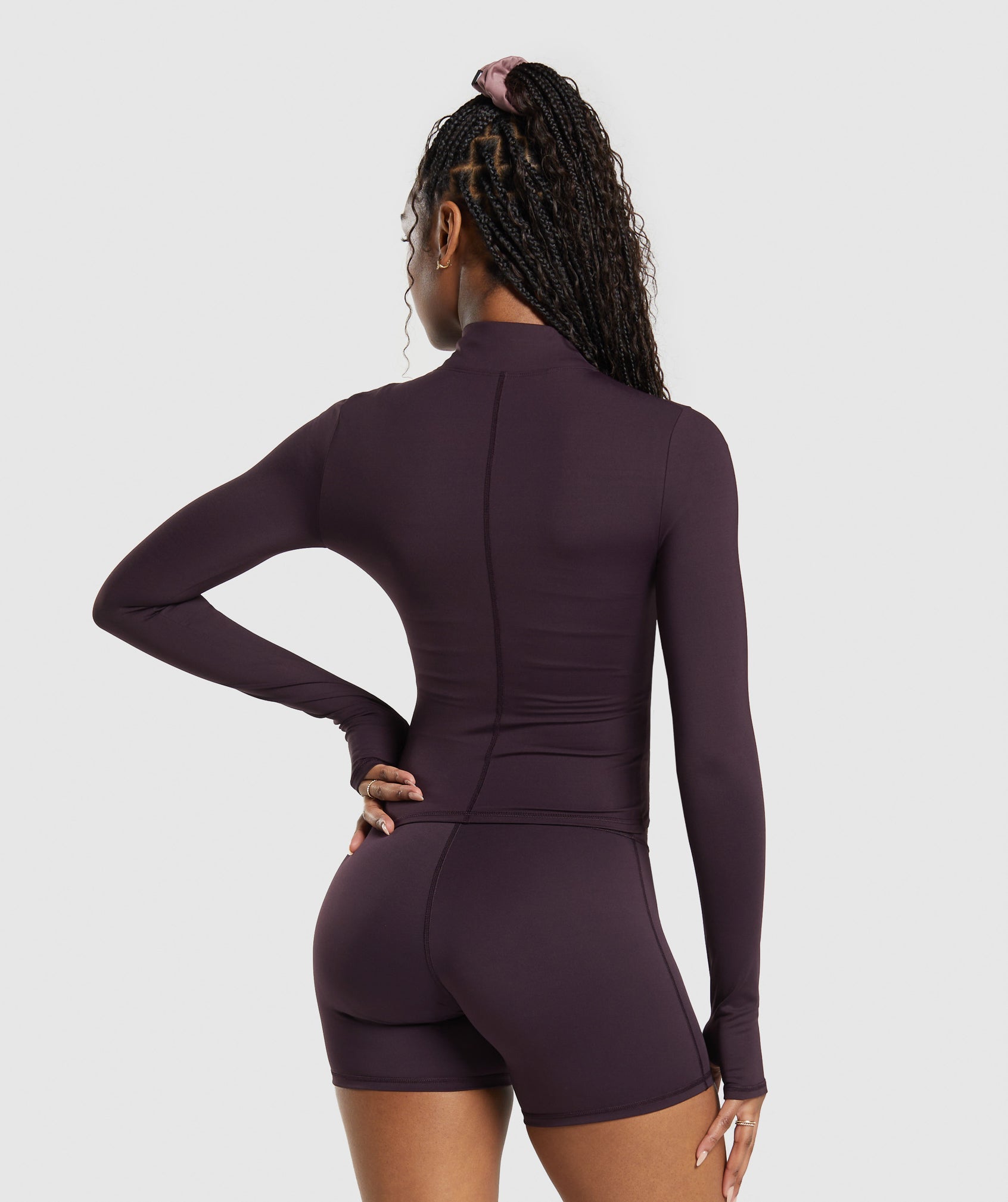 Gymshark Elevate Fleece Midi Jacket - Washed Mauve