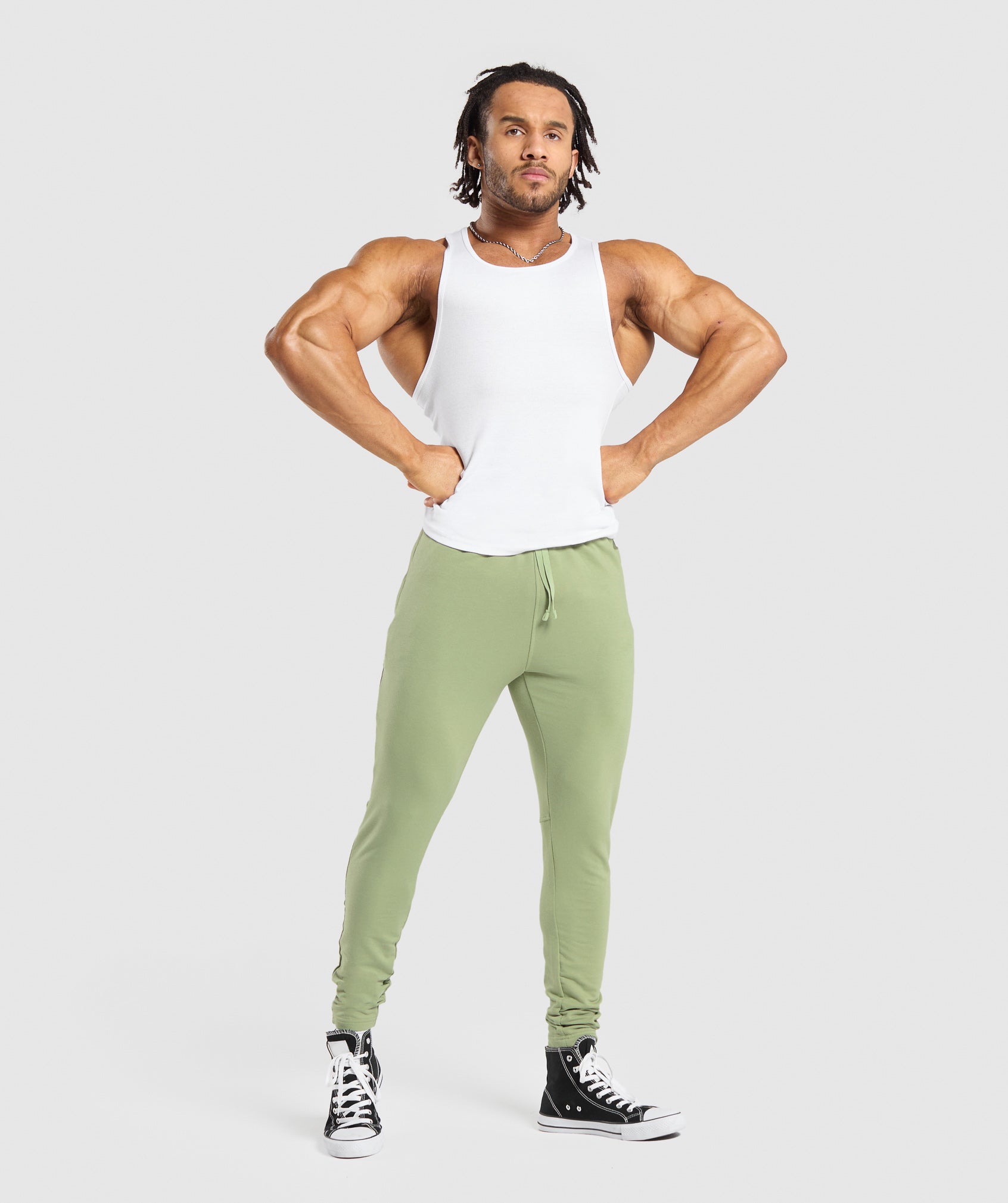 Essential Muscle Joggers in Natural Sage Green - view 4