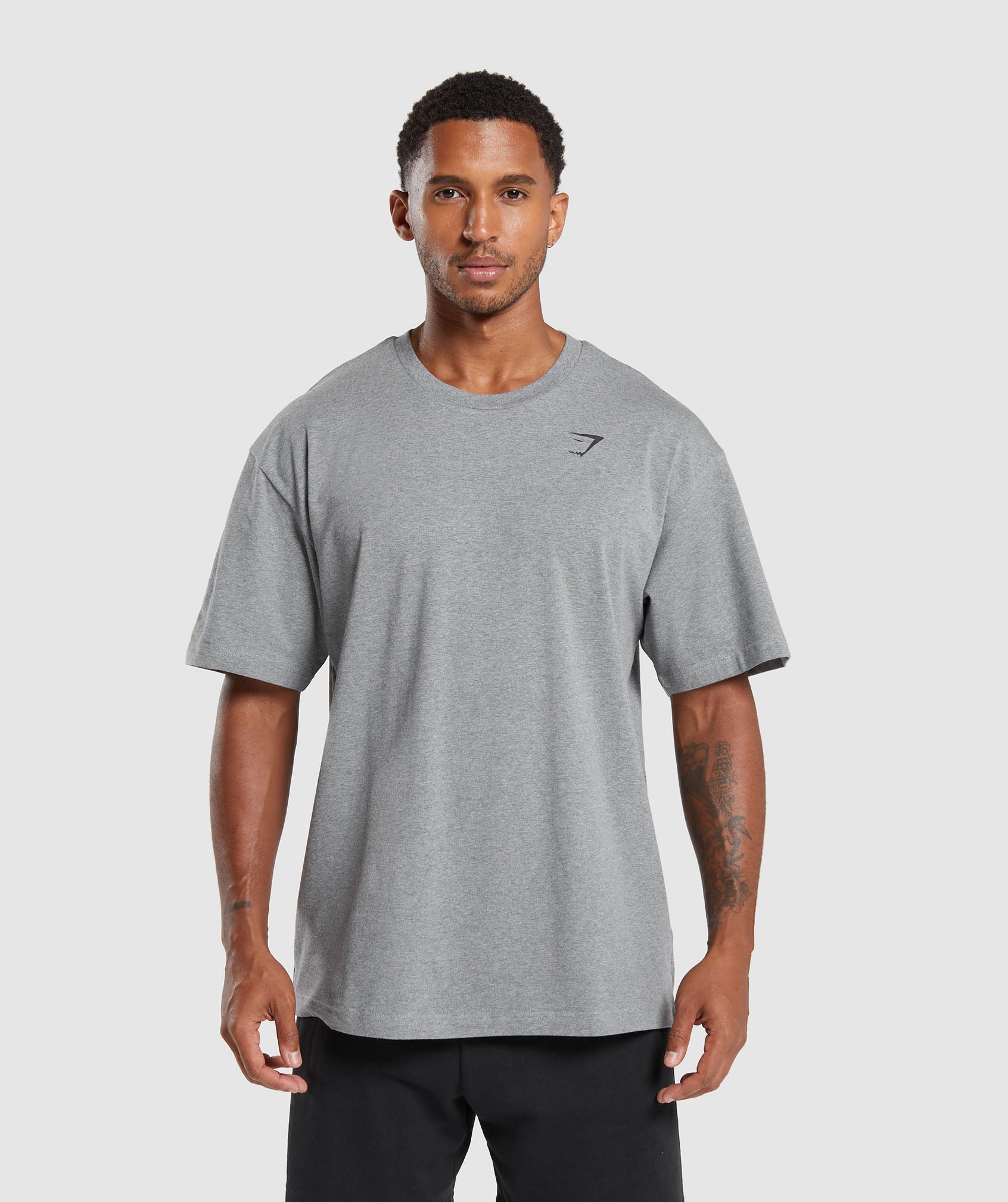 Essential Oversized T-Shirt in Charcoal Grey Marl