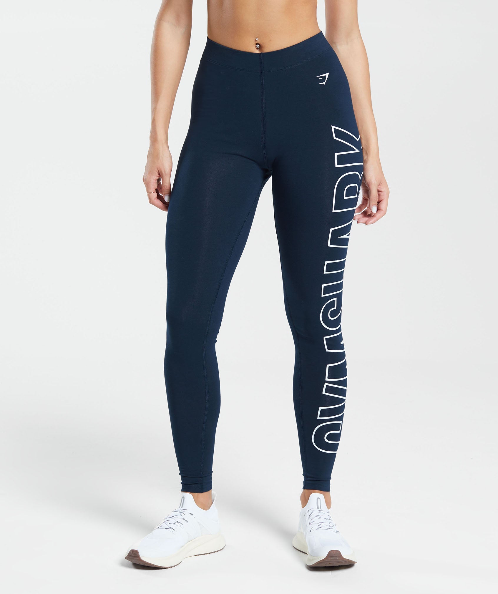 Cotton Graphic Leggings in Navy - view 2