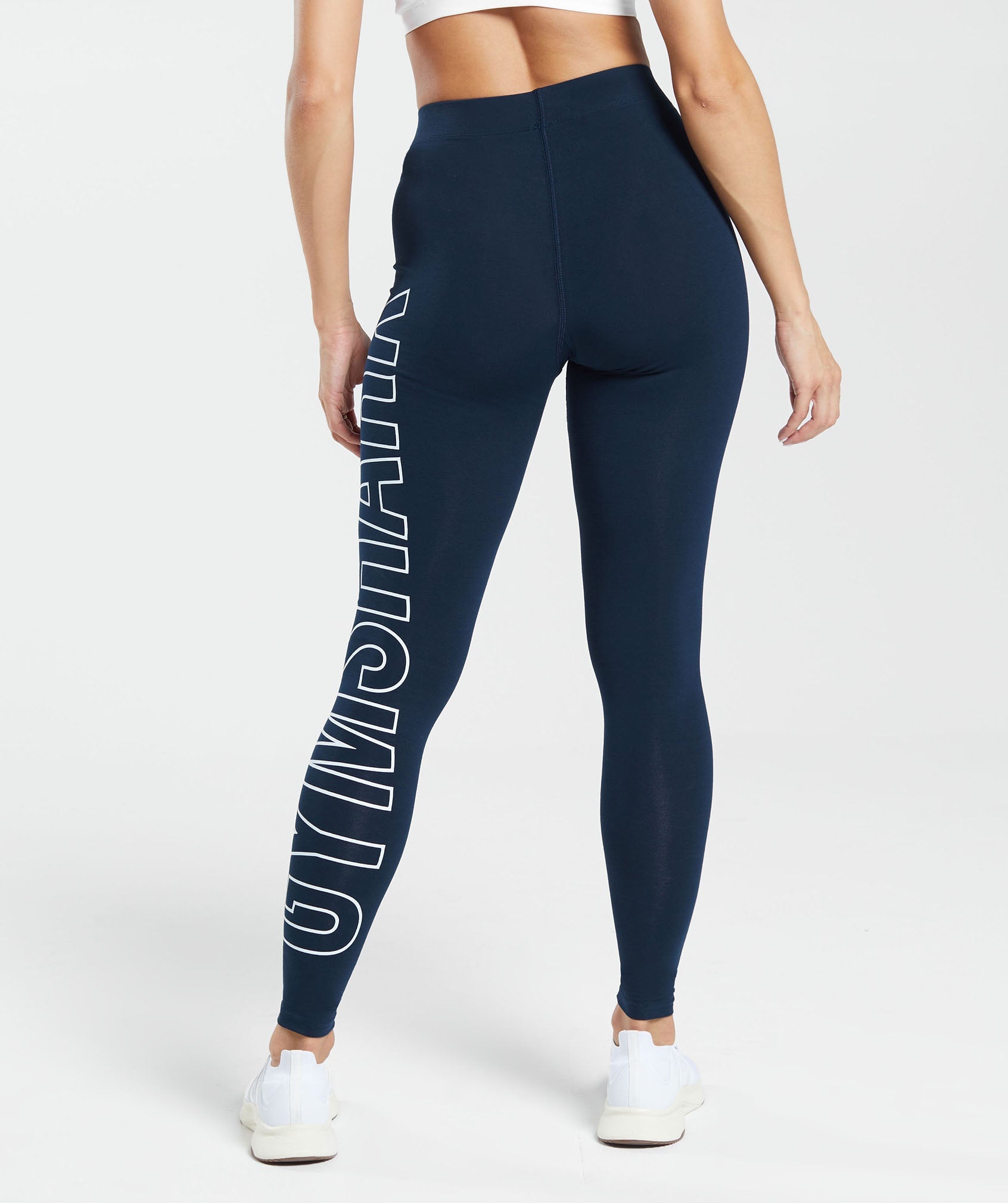 Cotton Graphic Leggings in Navy - view 3