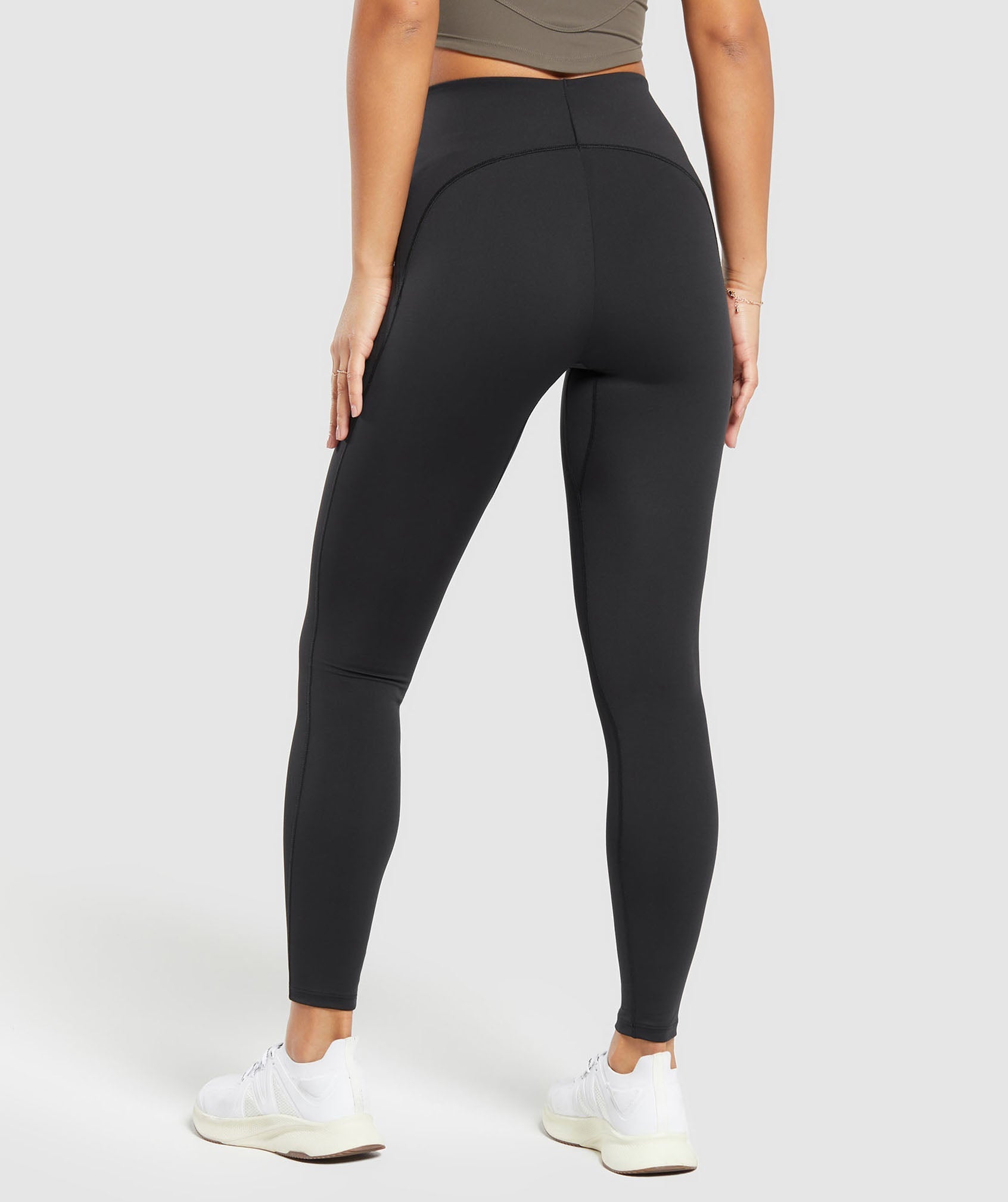 Gymshark Strappy Waistband Leggings - Deep Olive Green