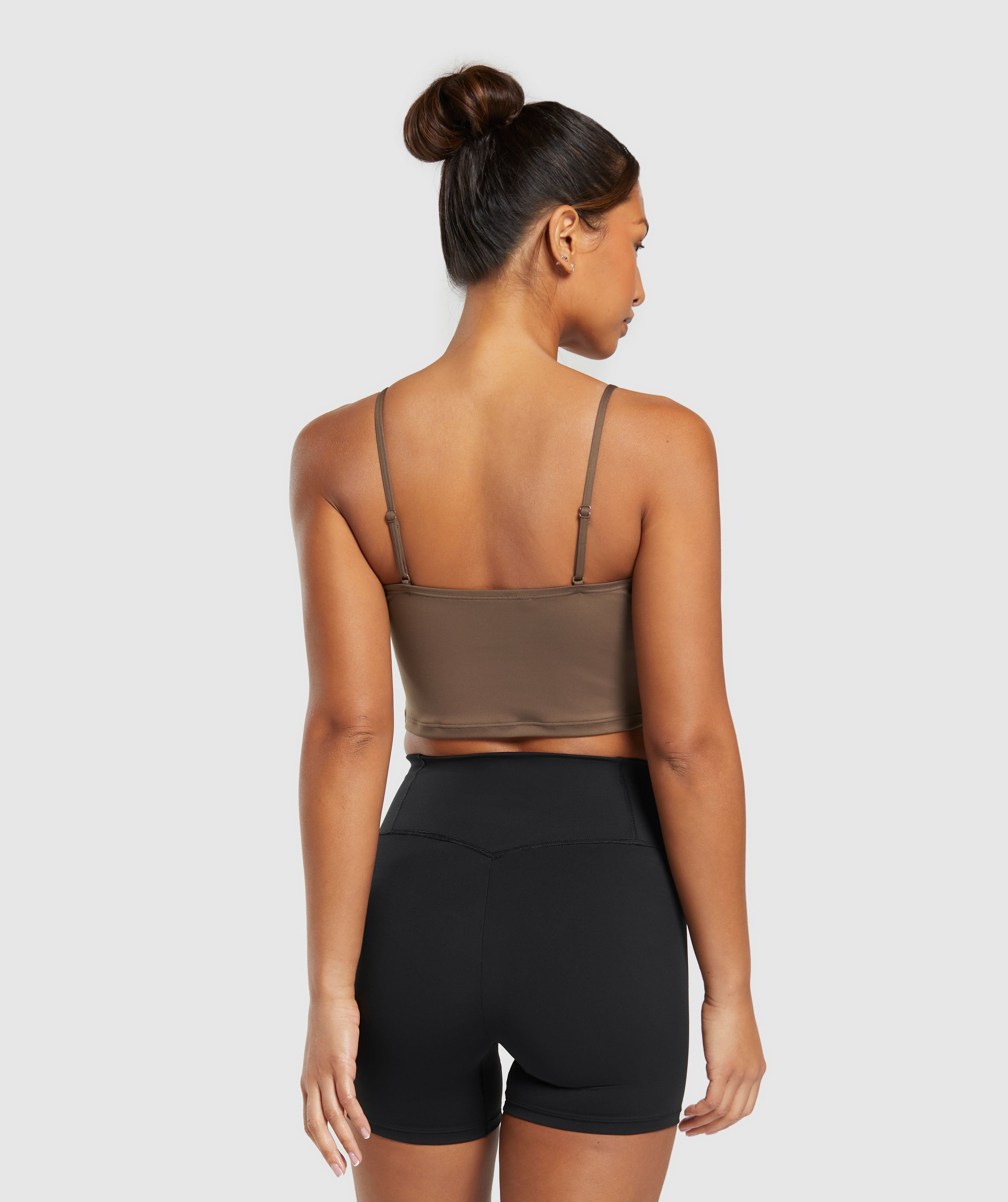 Gymshark Everyday Strappy Crop Cami Tank - Soft Brown