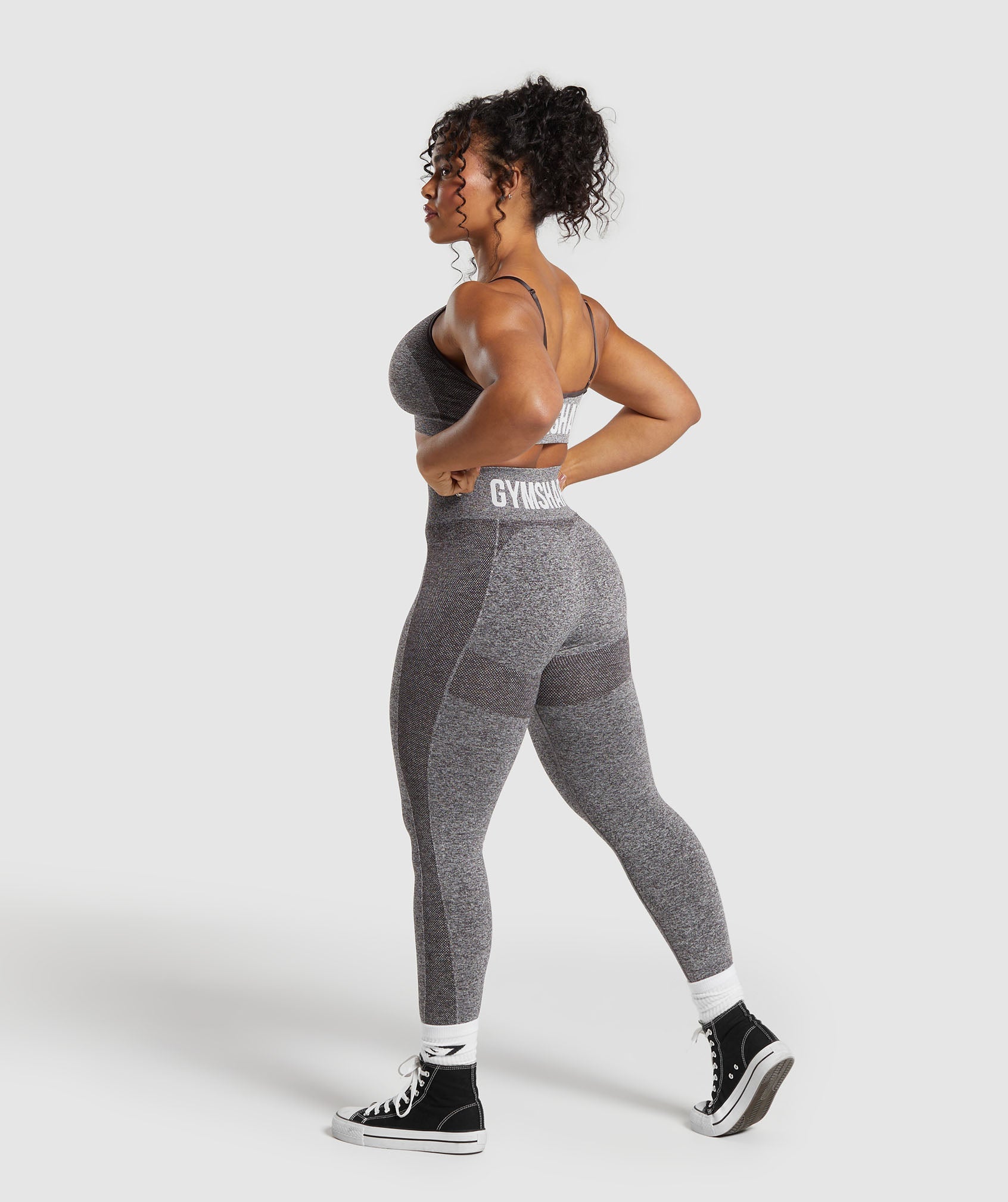 Flex High Waisted Leggings in Greyed Purple/White - view 4