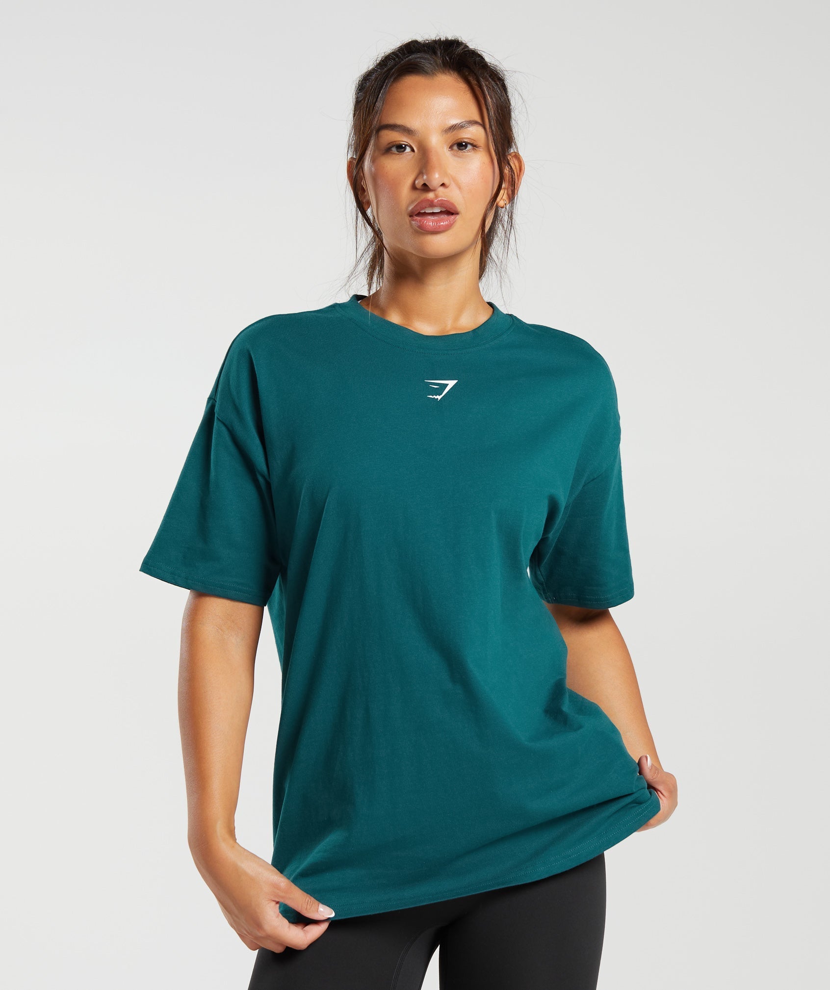 Fraction Oversized T-Shirt in Deep Teal - view 2