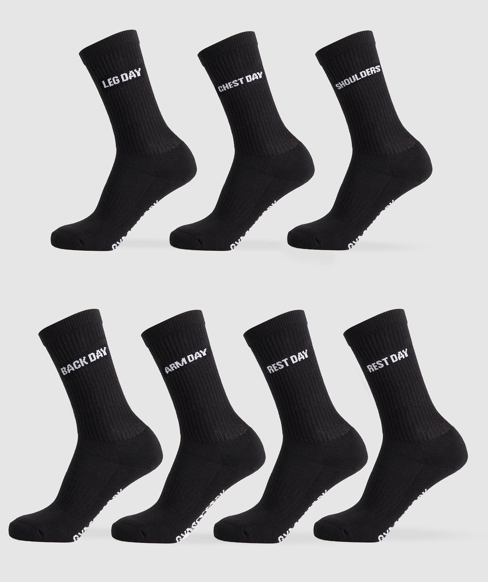 Crew Socks 7pk in Black