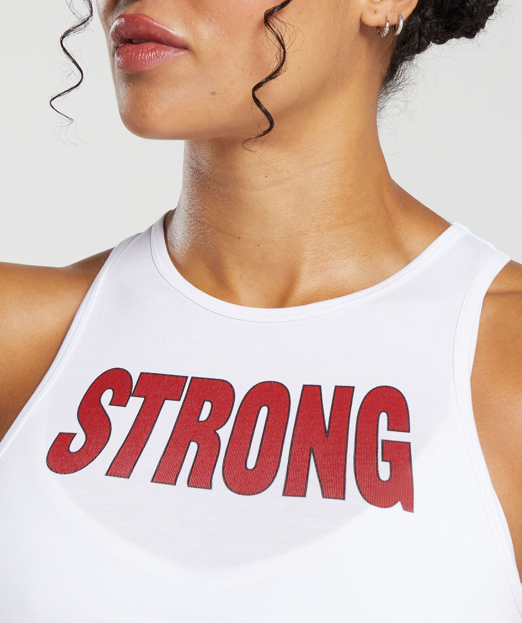 Strong Lifter Crop Tank in White - view 7