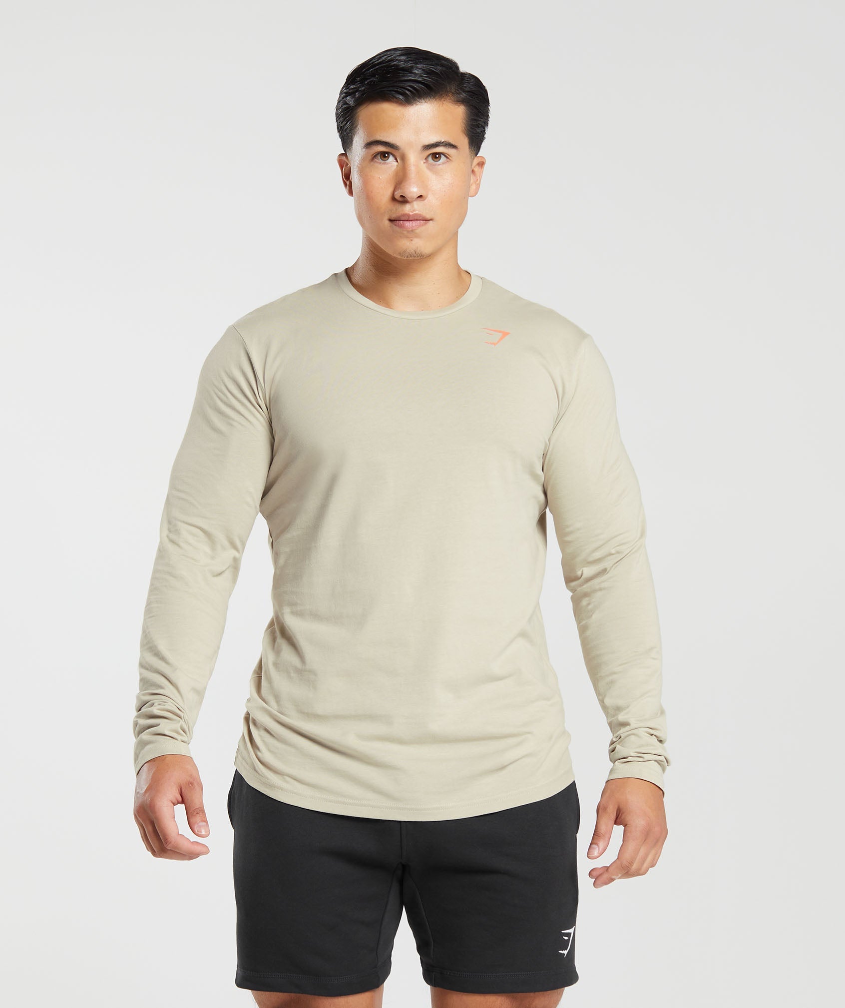 Lifting Club Long Sleeve T-Shirt in Washed Stone Brown - view 2