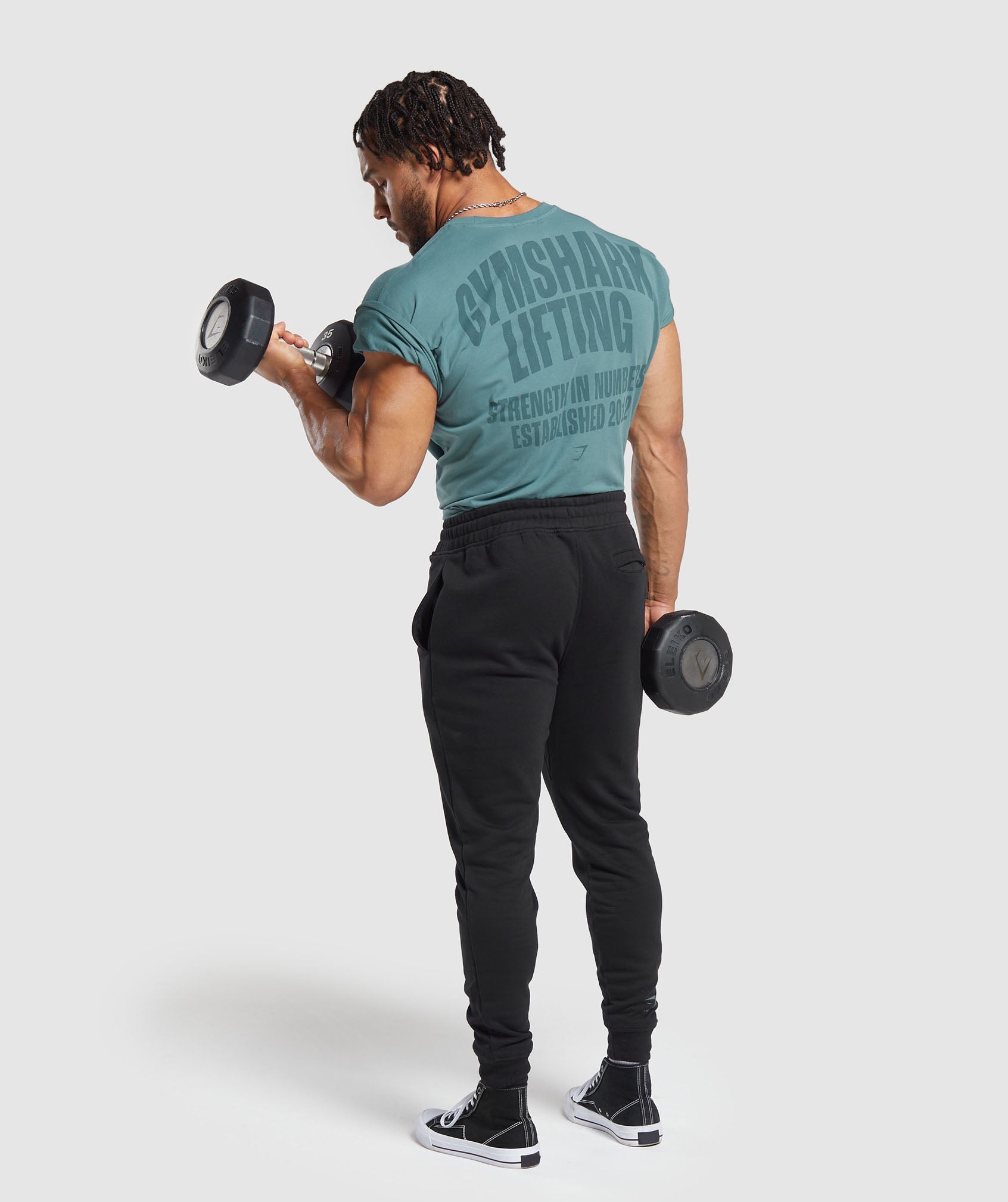 Lifting T-Shirt in Denim Teal - view 4