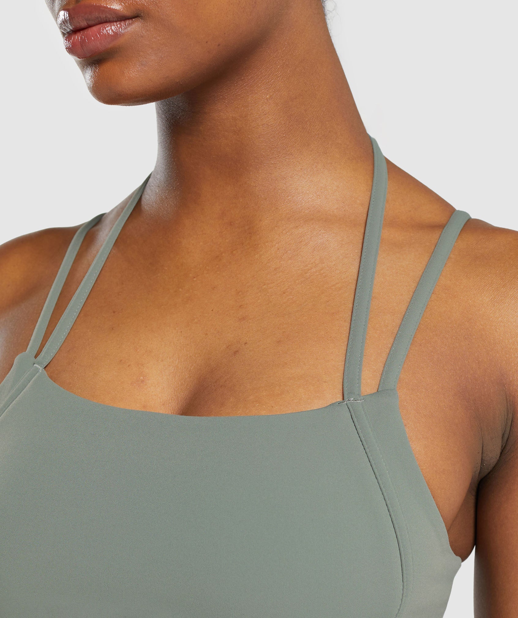 Halterneck Crop Cami Tank in Unit Green - view 6