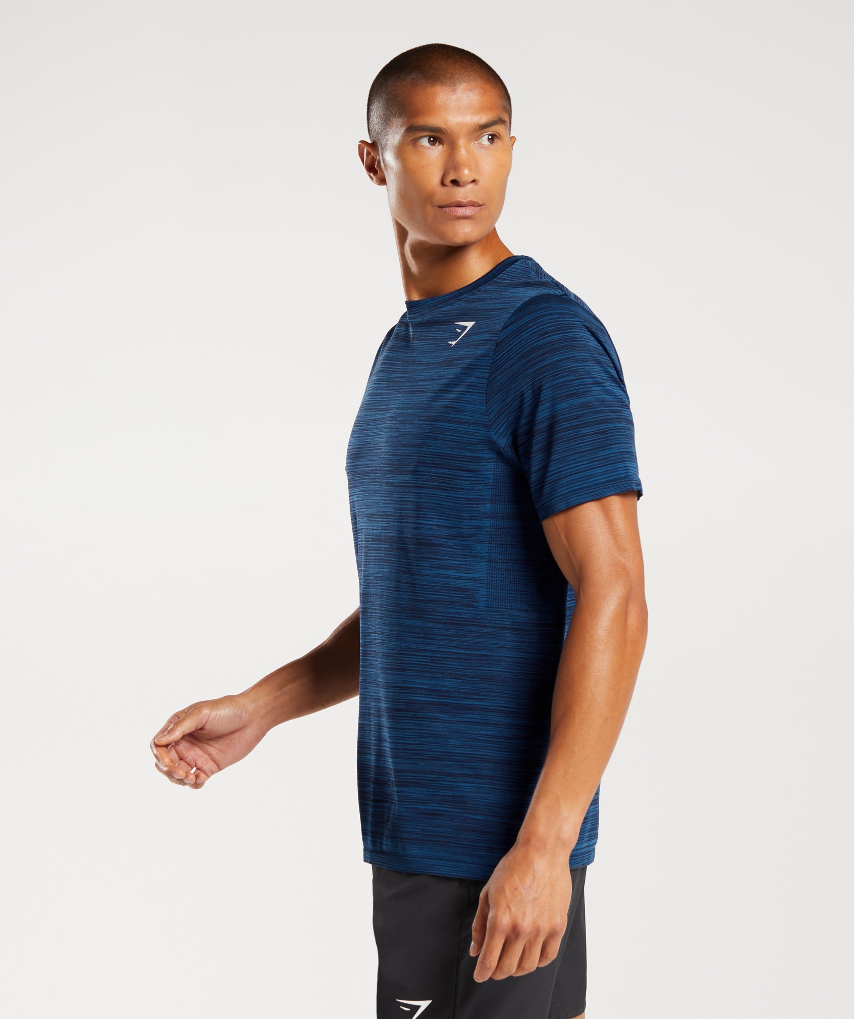 Heather Seamless T-Shirt in Navy/Core Blue Marl - view 3