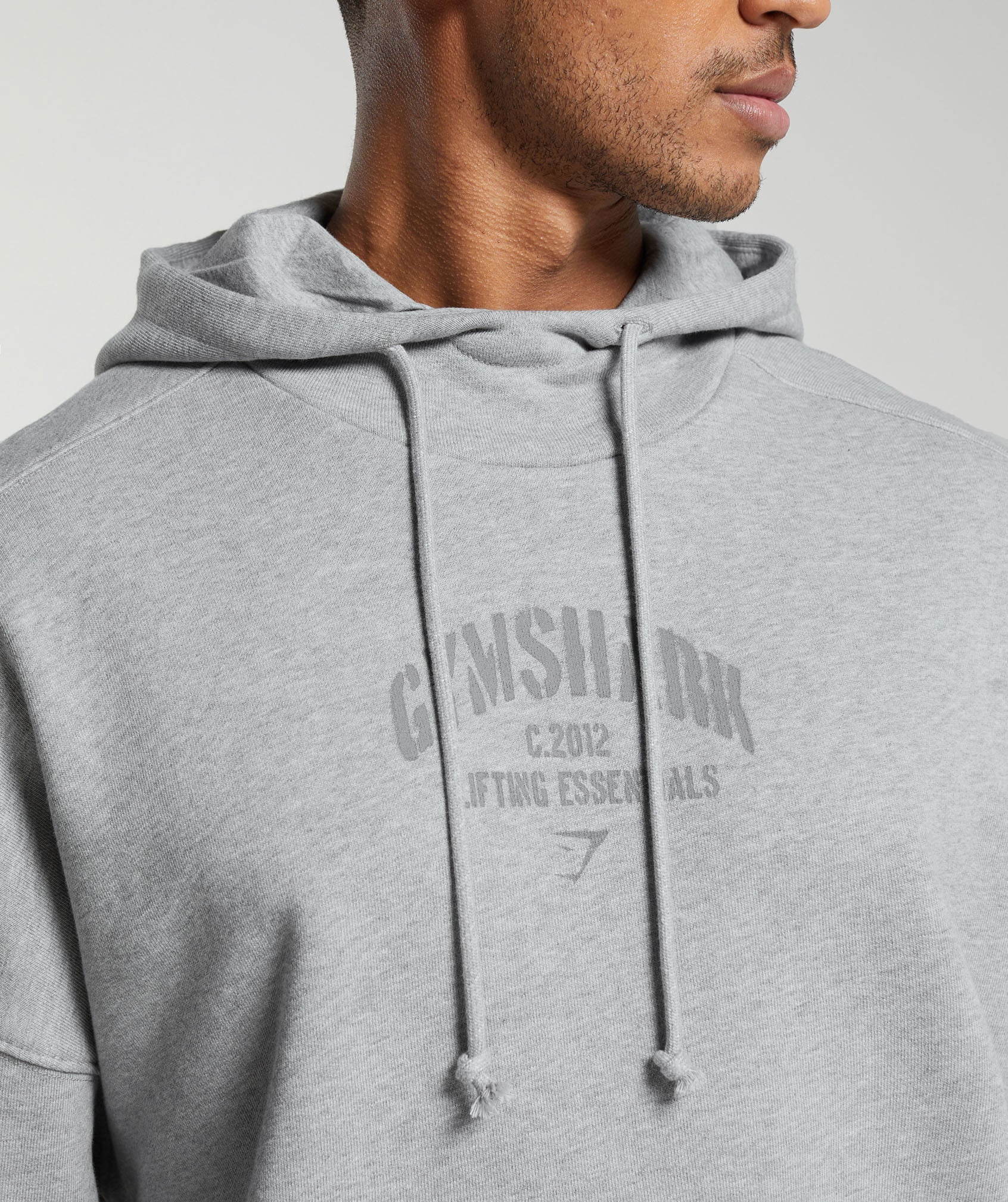 Heavyweight Washed Hoodie in Platinum Grey Marl - view 5