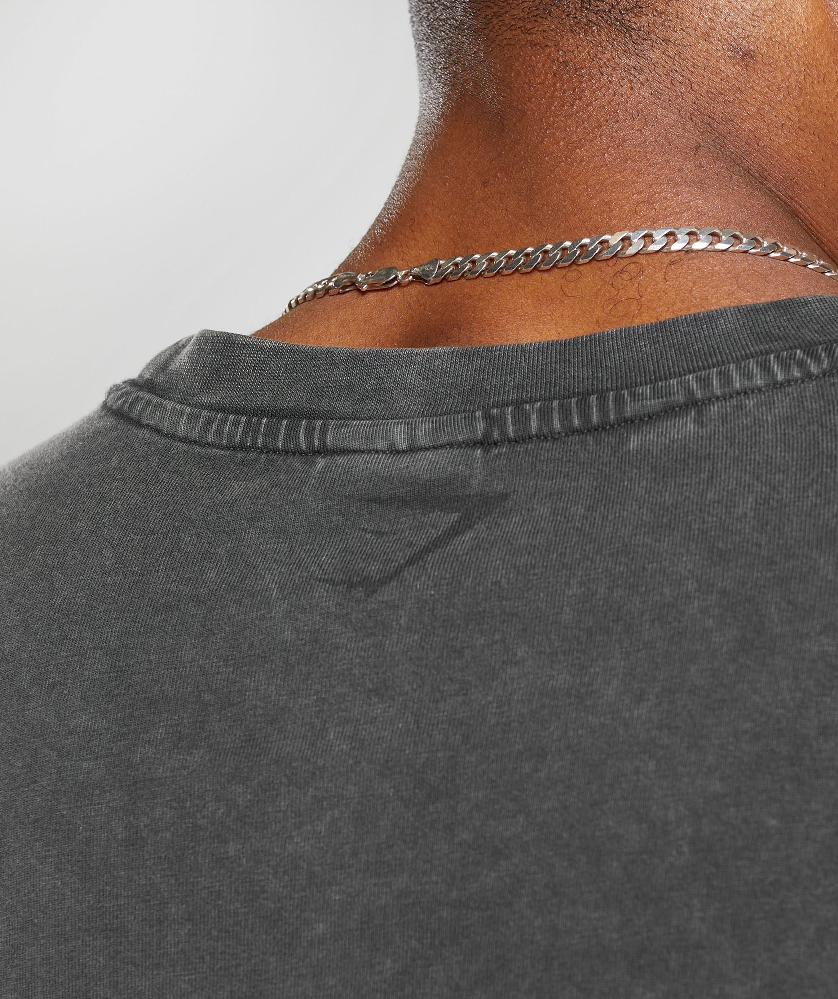 Heritage Washed Crop T-Shirt in Onyx Grey - view 5