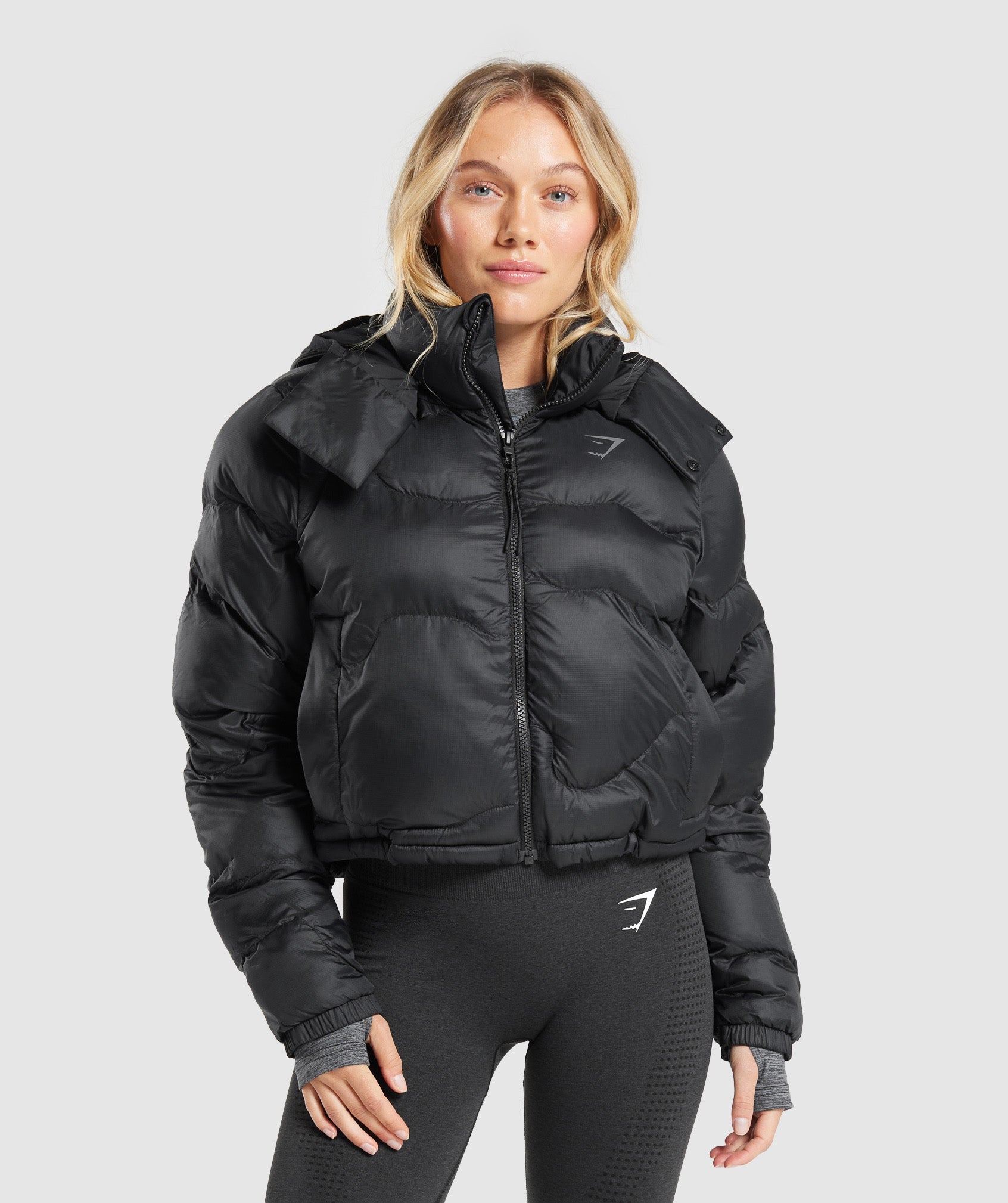 Hull Midi Puffer Jacket in Black - view 1