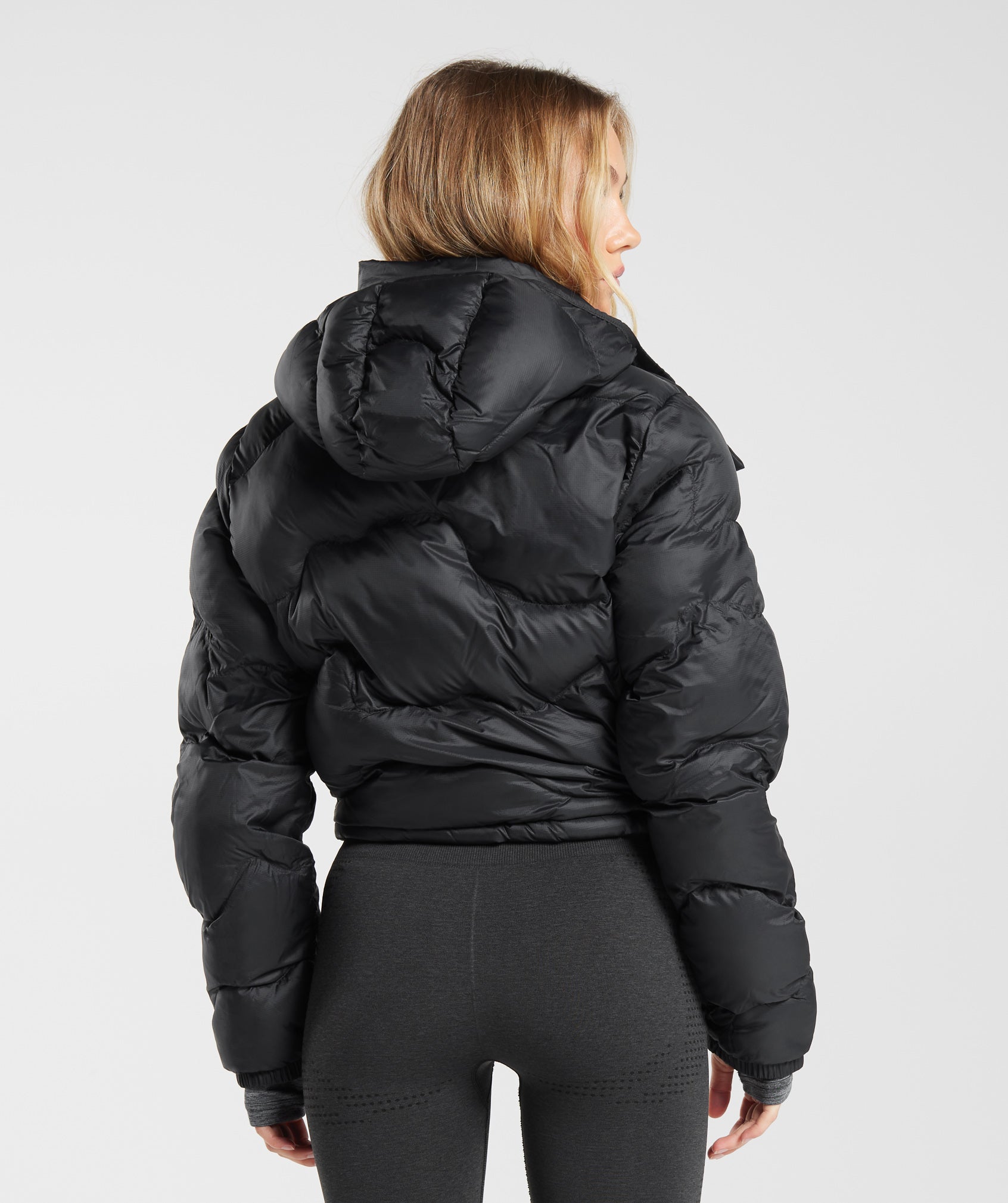 Hull Midi Puffer Jacket in Black - view 2