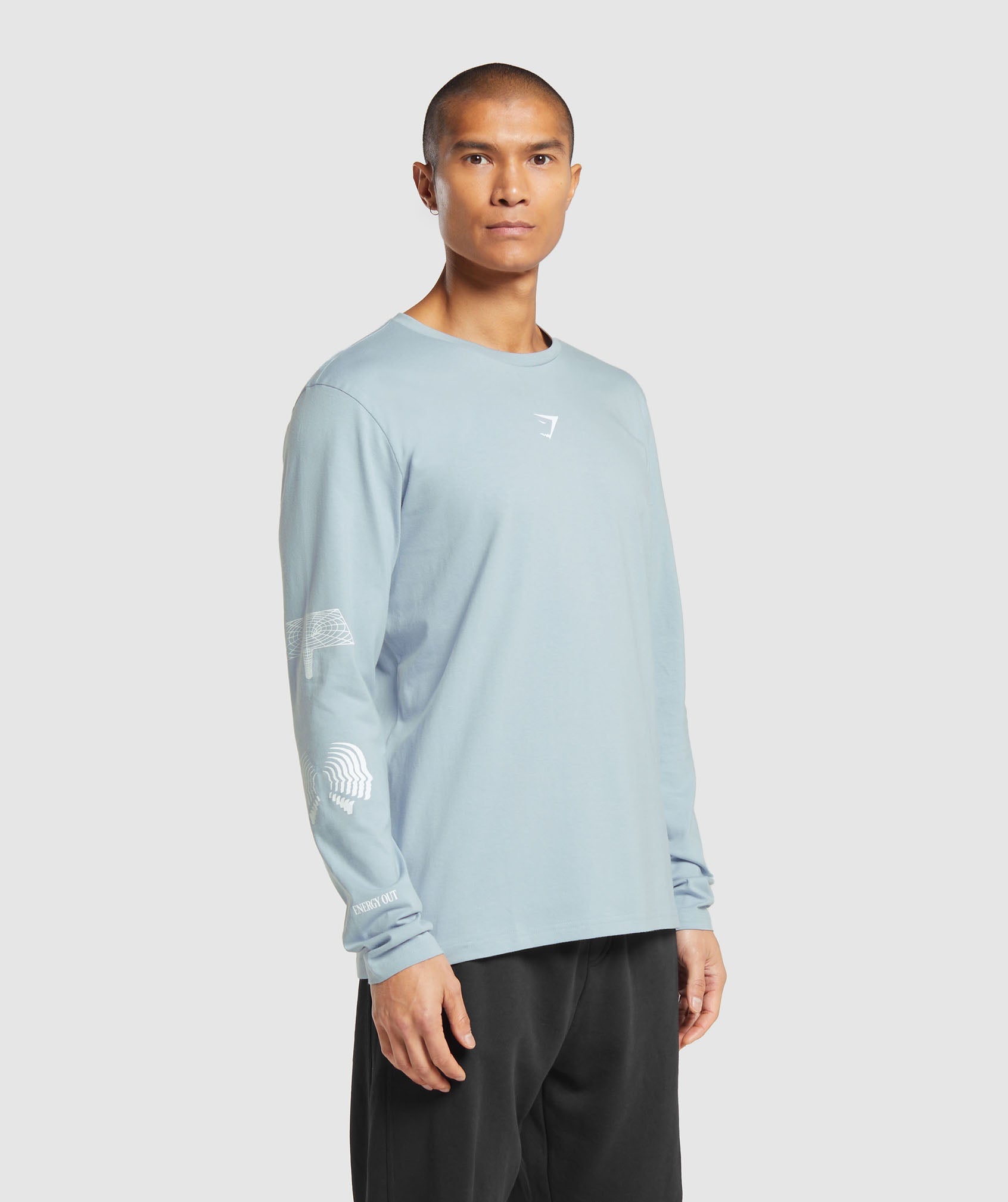 Hybrid Wellness Long Sleeve T-Shirt in Salt Blue