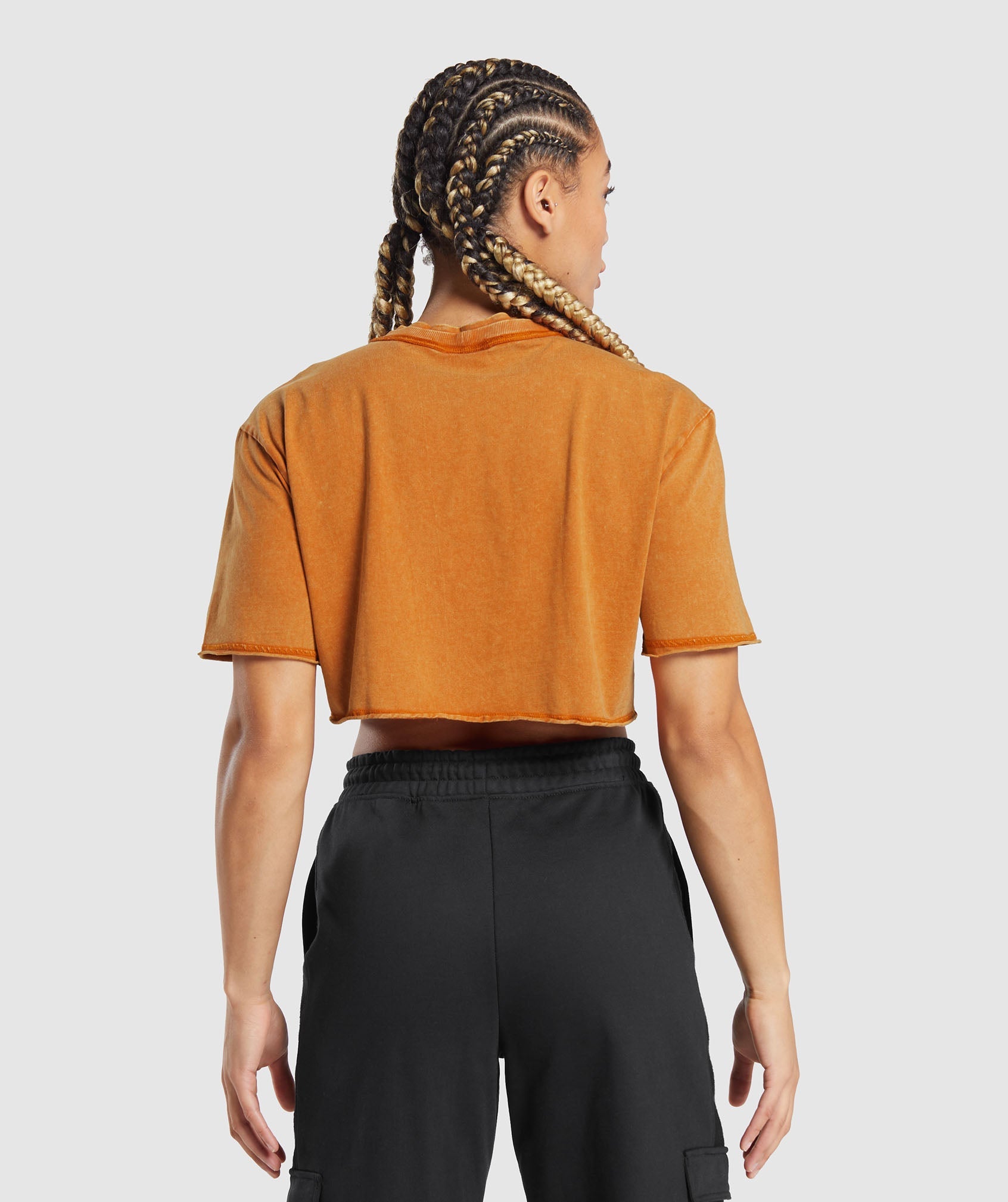 Legacy Washed Crop Top in Charred Orange - view 2