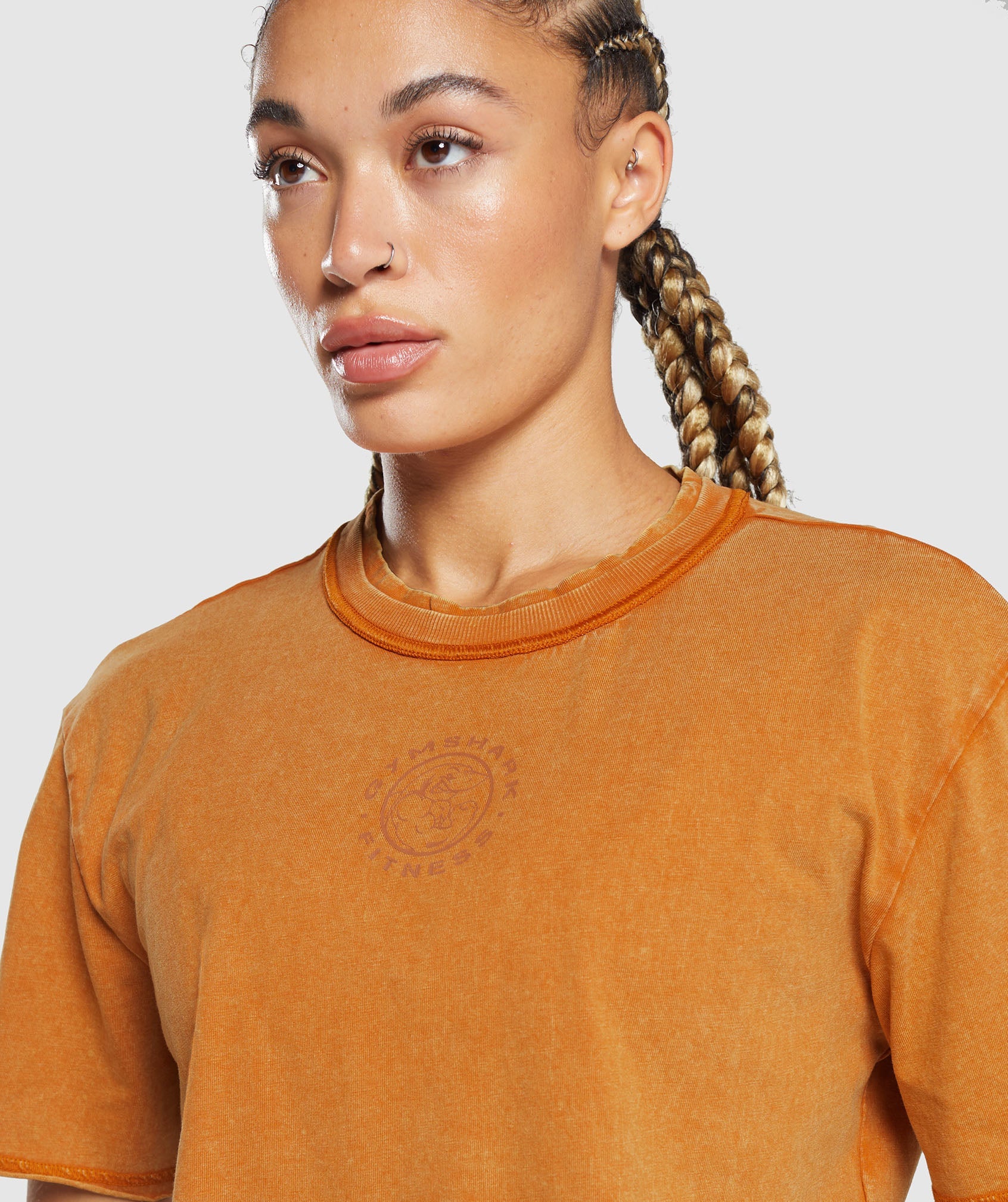Legacy Washed Crop Top in Charred Orange - view 5