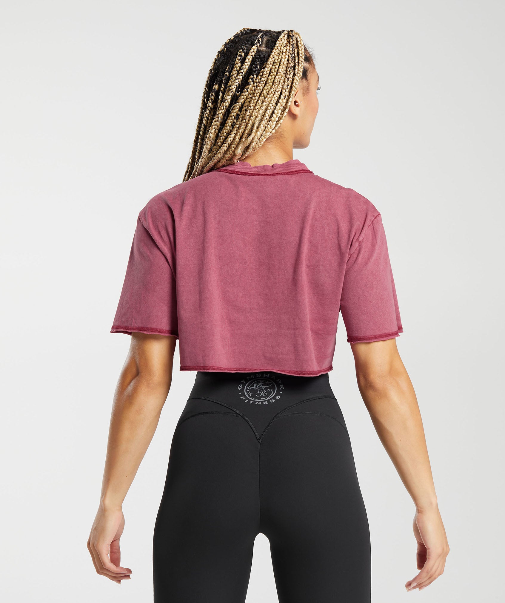 Legacy Washed Crop Top in Raspberry Pink - view 2