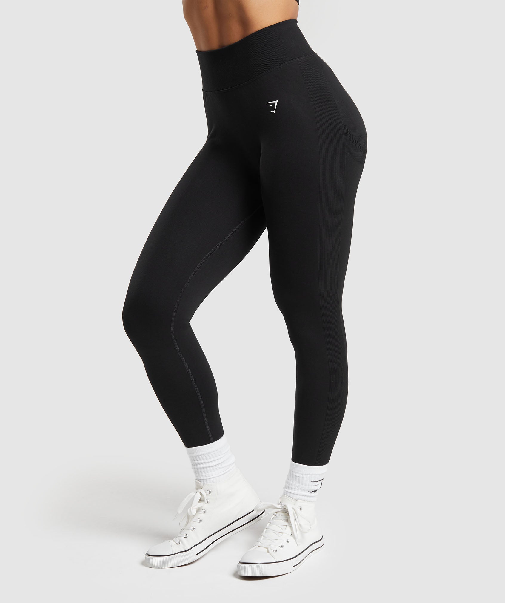 Lift Contour Seamless Leggings in Black/Black Marl - view 4