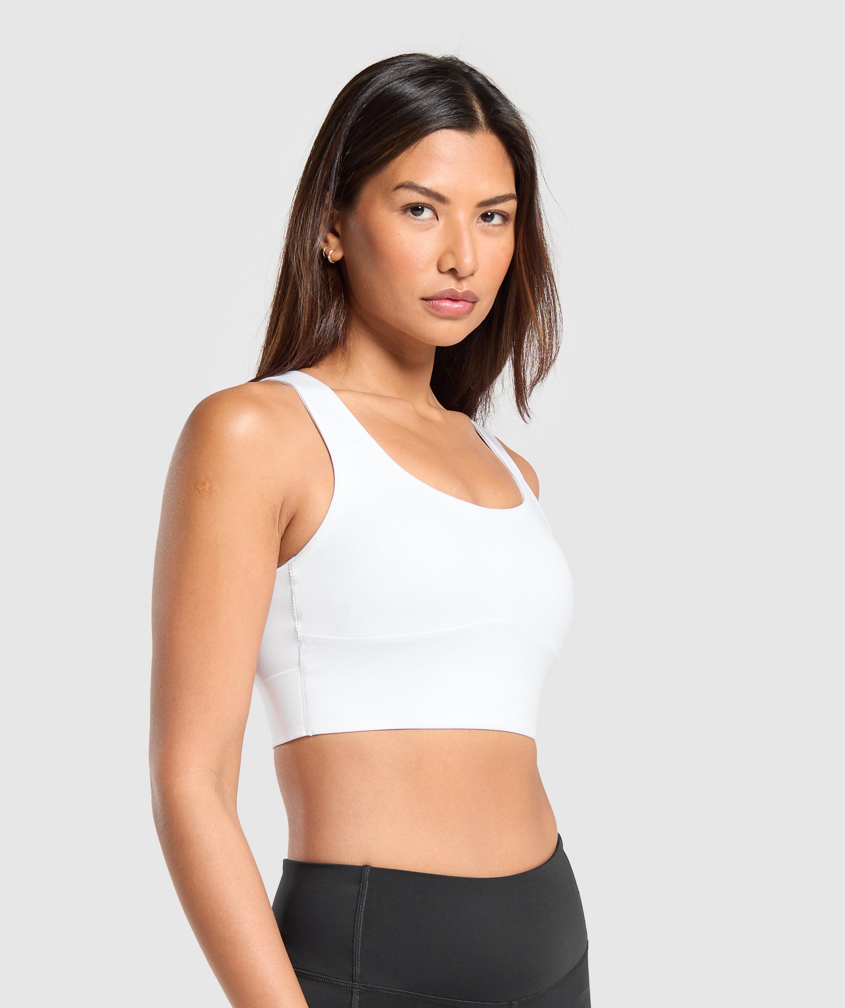 Longline Sports Bra in White - view 3