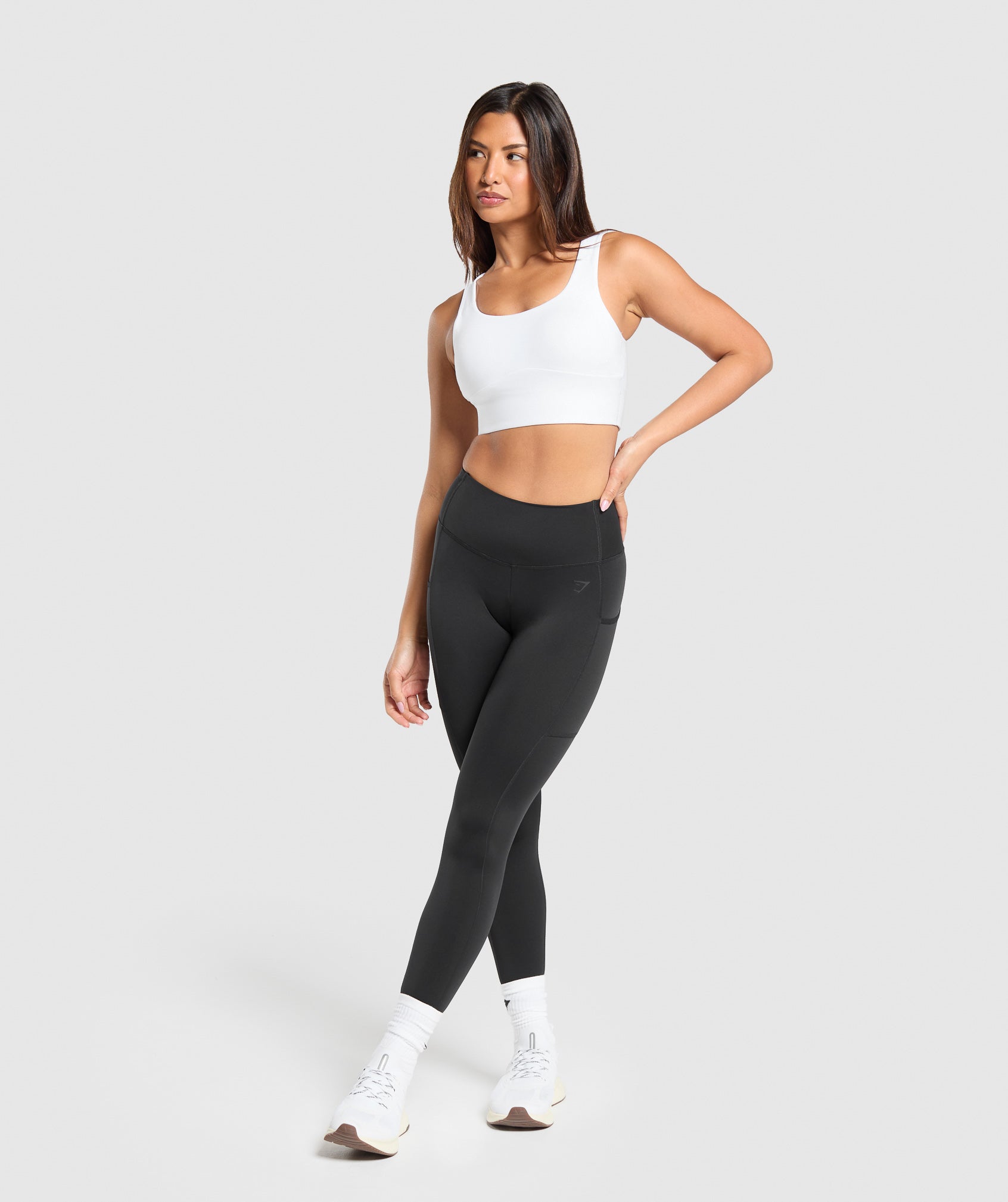 Longline Sports Bra in White - view 4