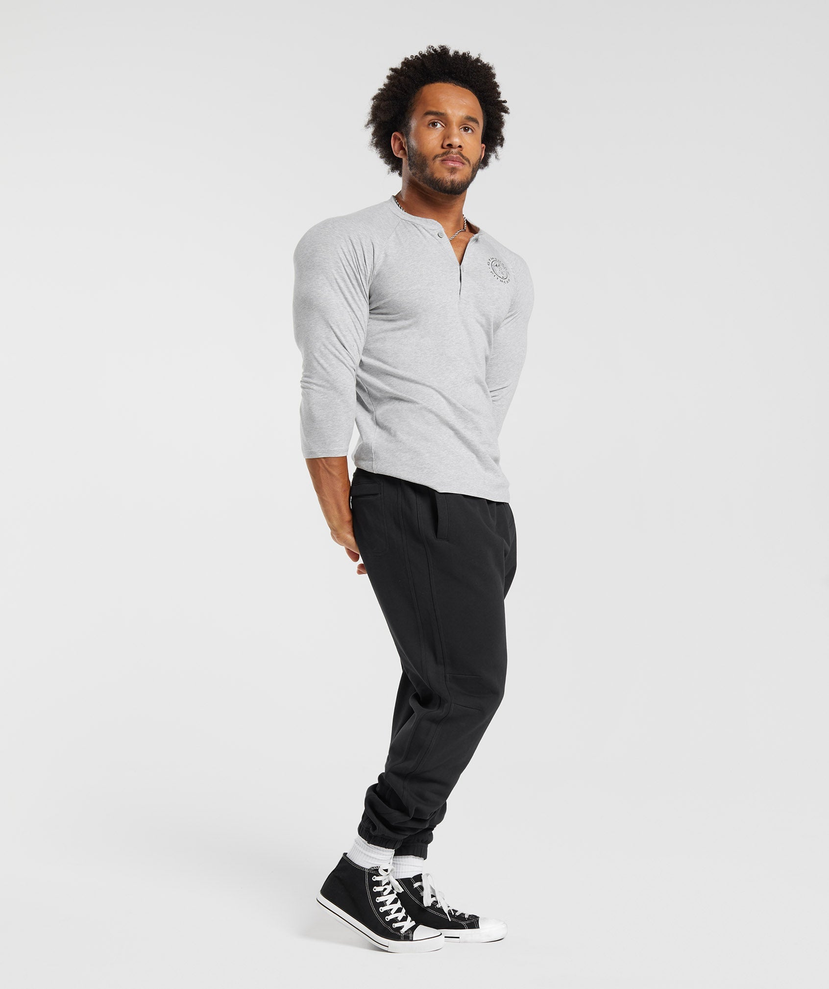 Legacy Henley in Light Grey Marl - view 4