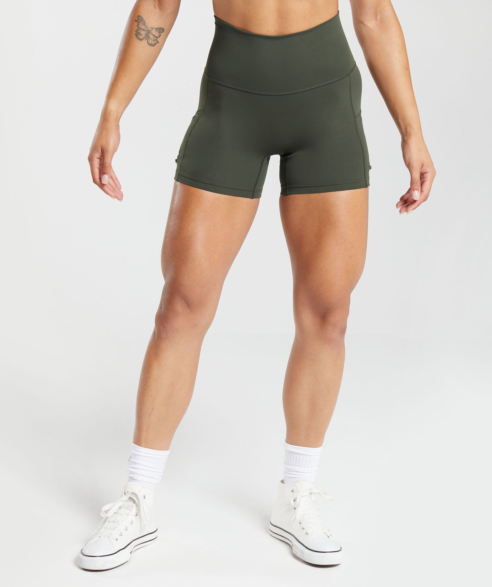 Gymshark Legacy Ruched Tight Shorts - Mist Green