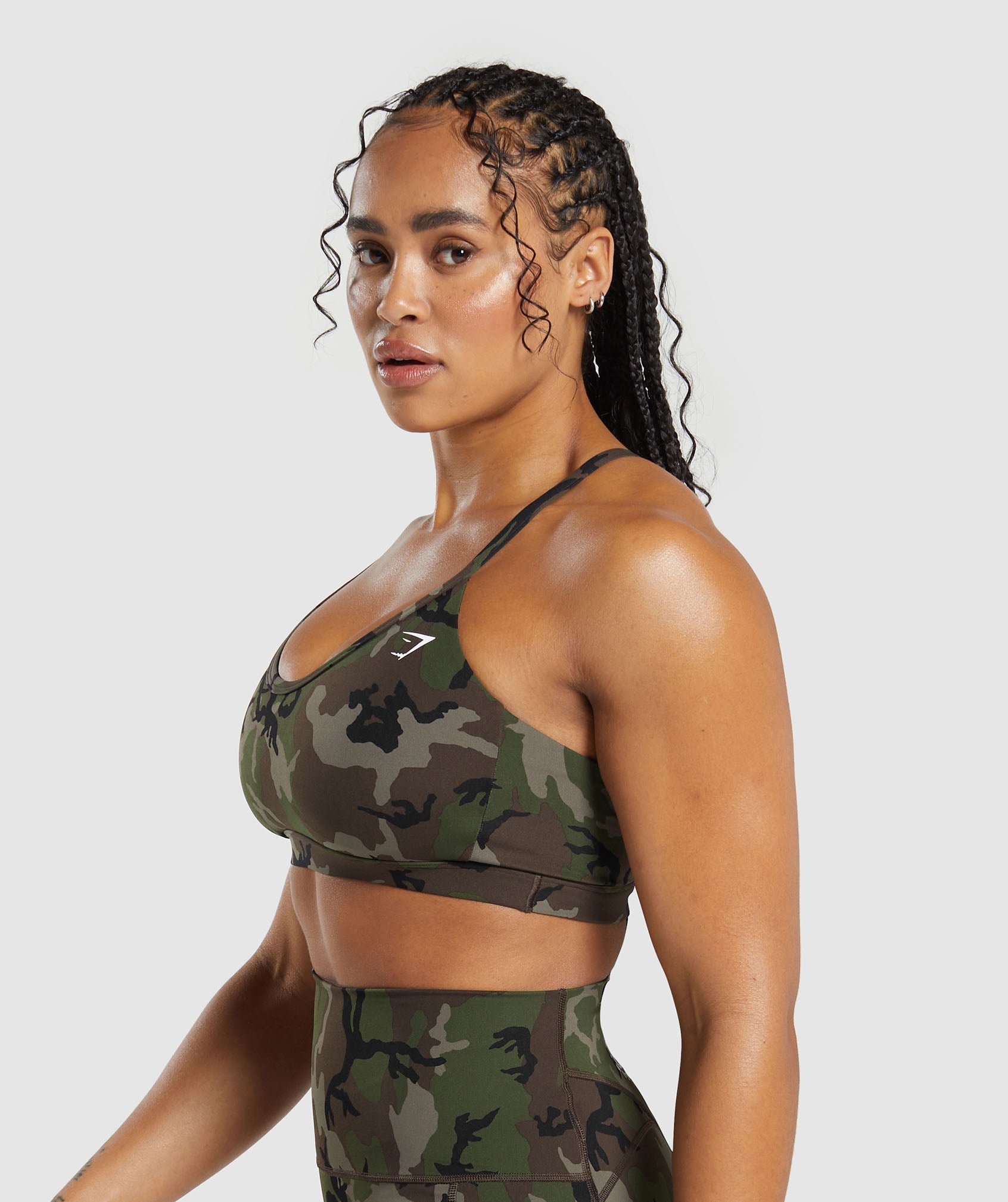 Legacy Printed Sports Bra in Archive Brown - view 3
