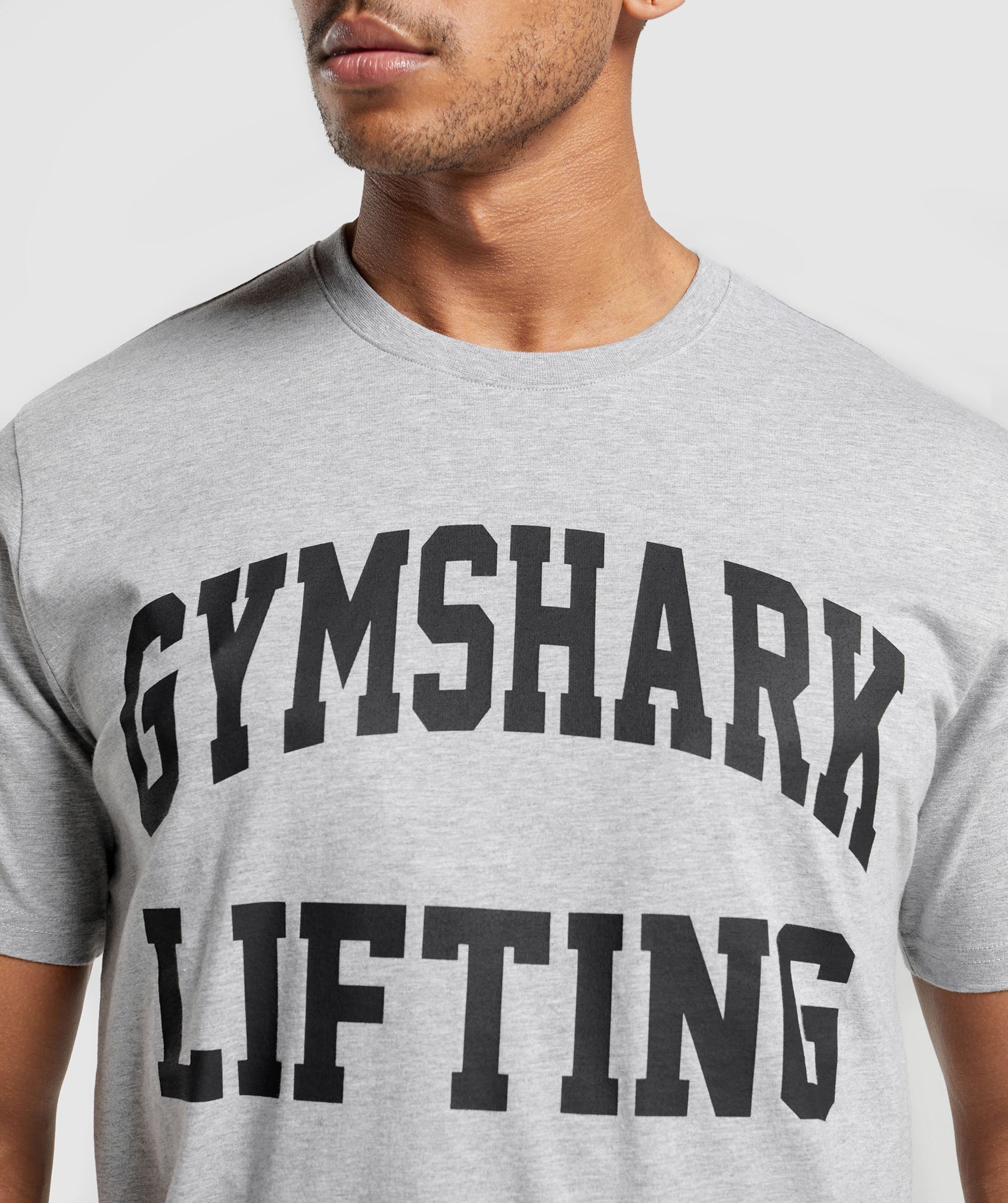 Lifting Club T-Shirt in Light Grey Core Marl - view 5