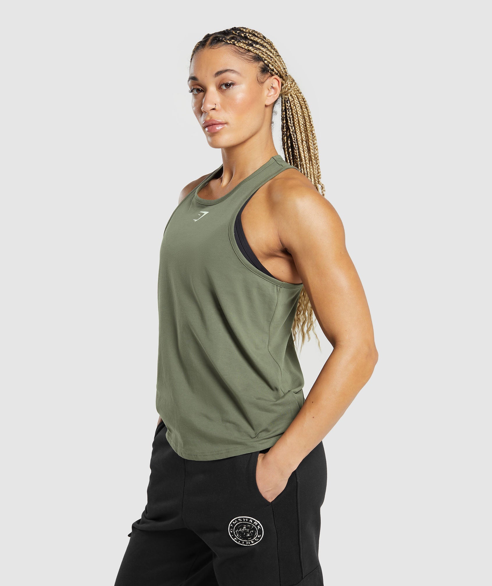 Training Cotton Tank in Base Green - view 3