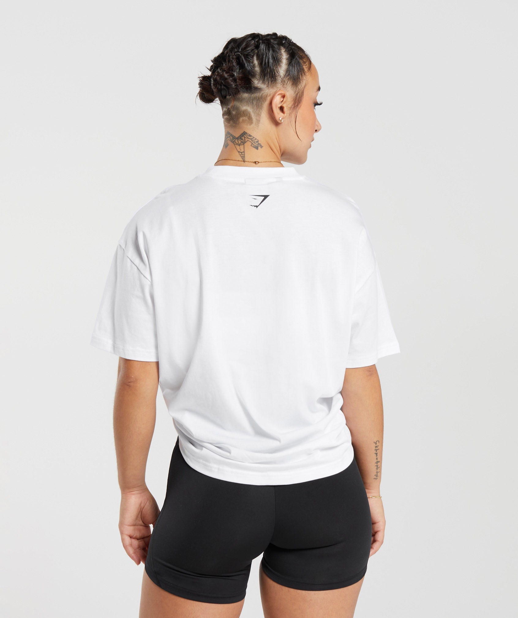 Gymshark Lifting Essentials Graphic Oversized Sweatshirt - Light Grey Core  Marl