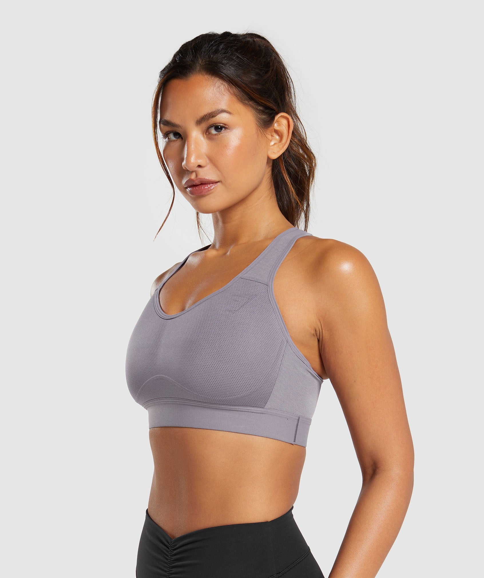 Lightweight High Support Sports Bra in Fog Purple - view 3