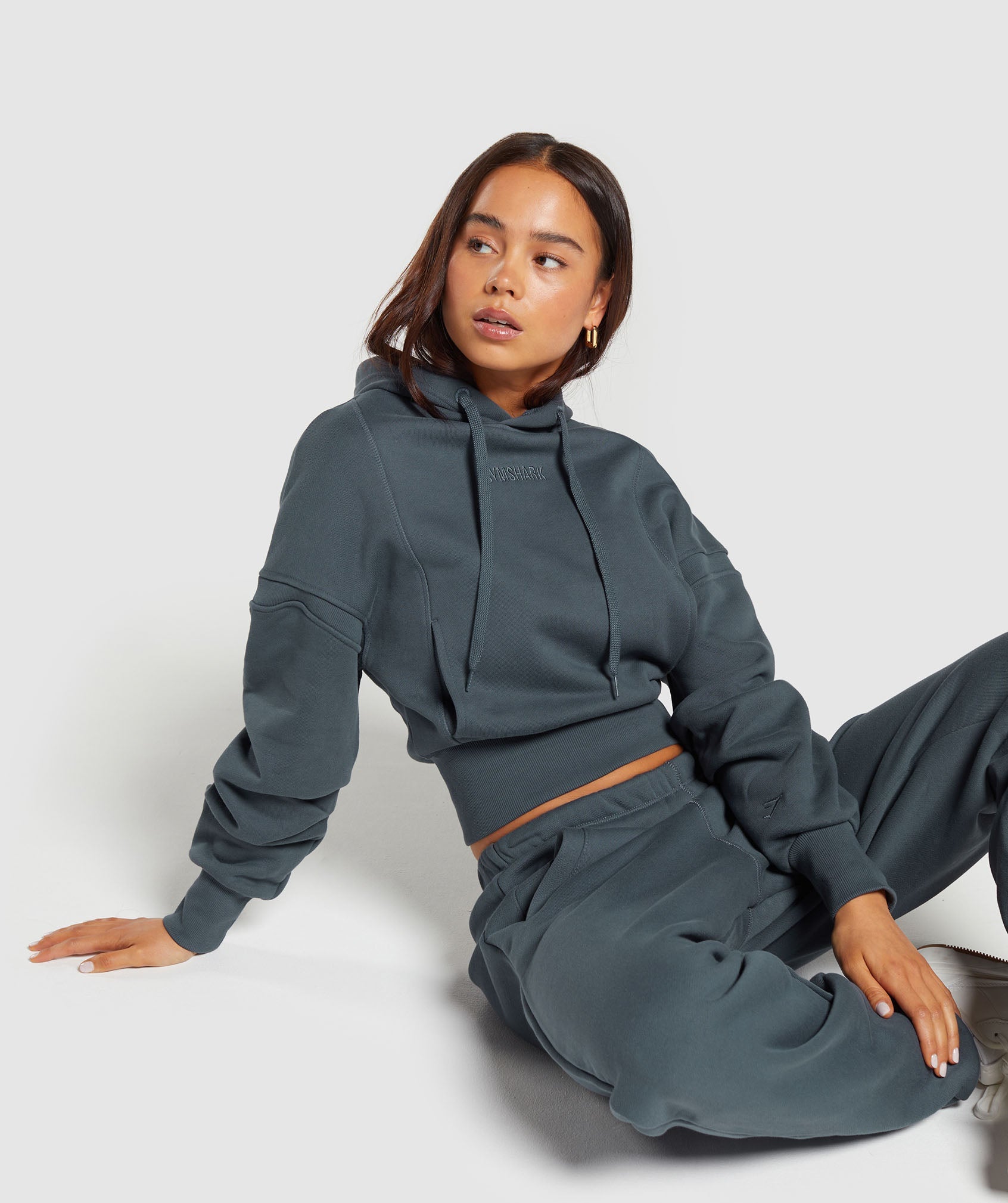 Loopback Sweat Hoodie in Titanium Blue - view 4